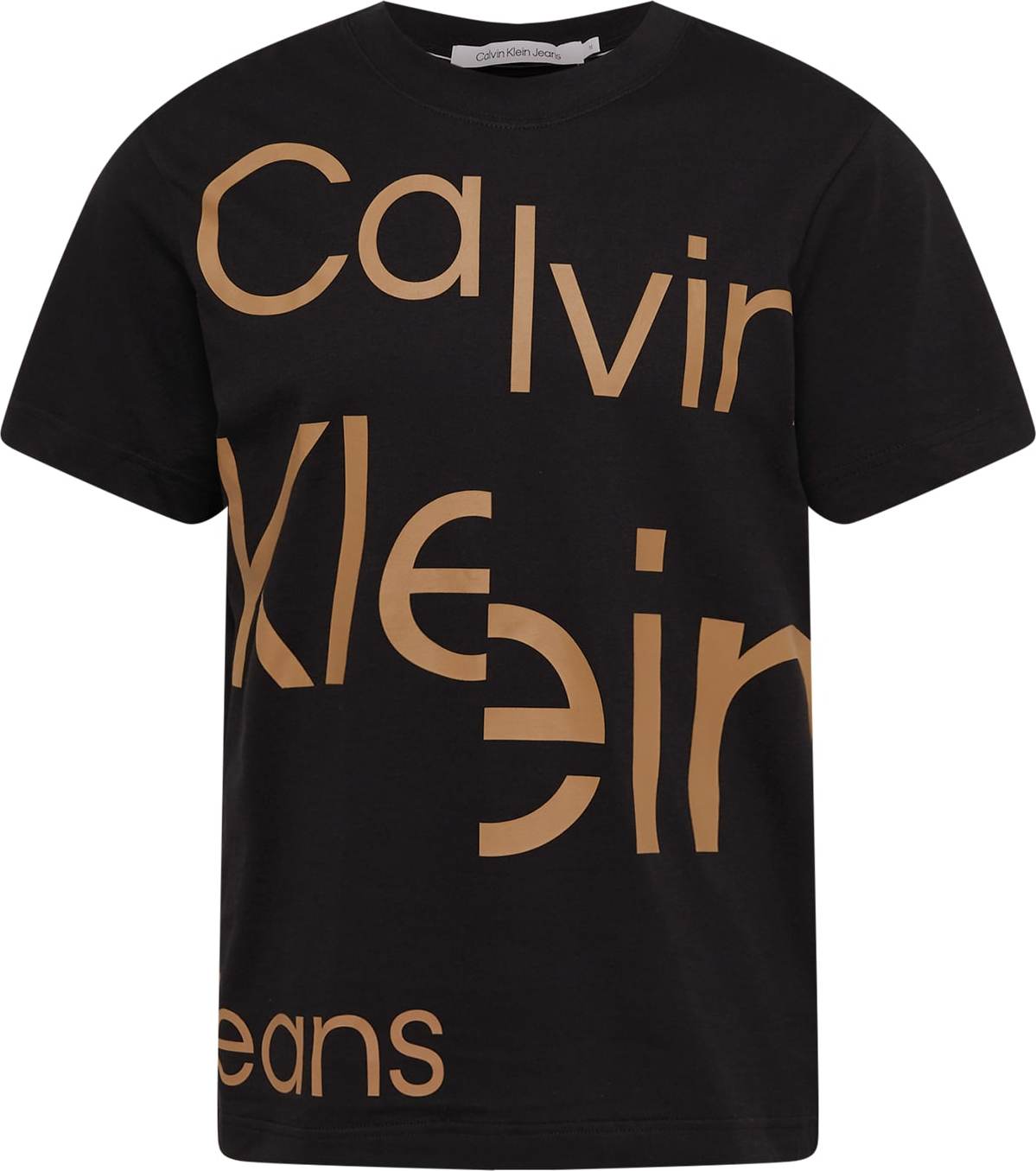 Calvin Klein Jeans Tričko černá / hnědá