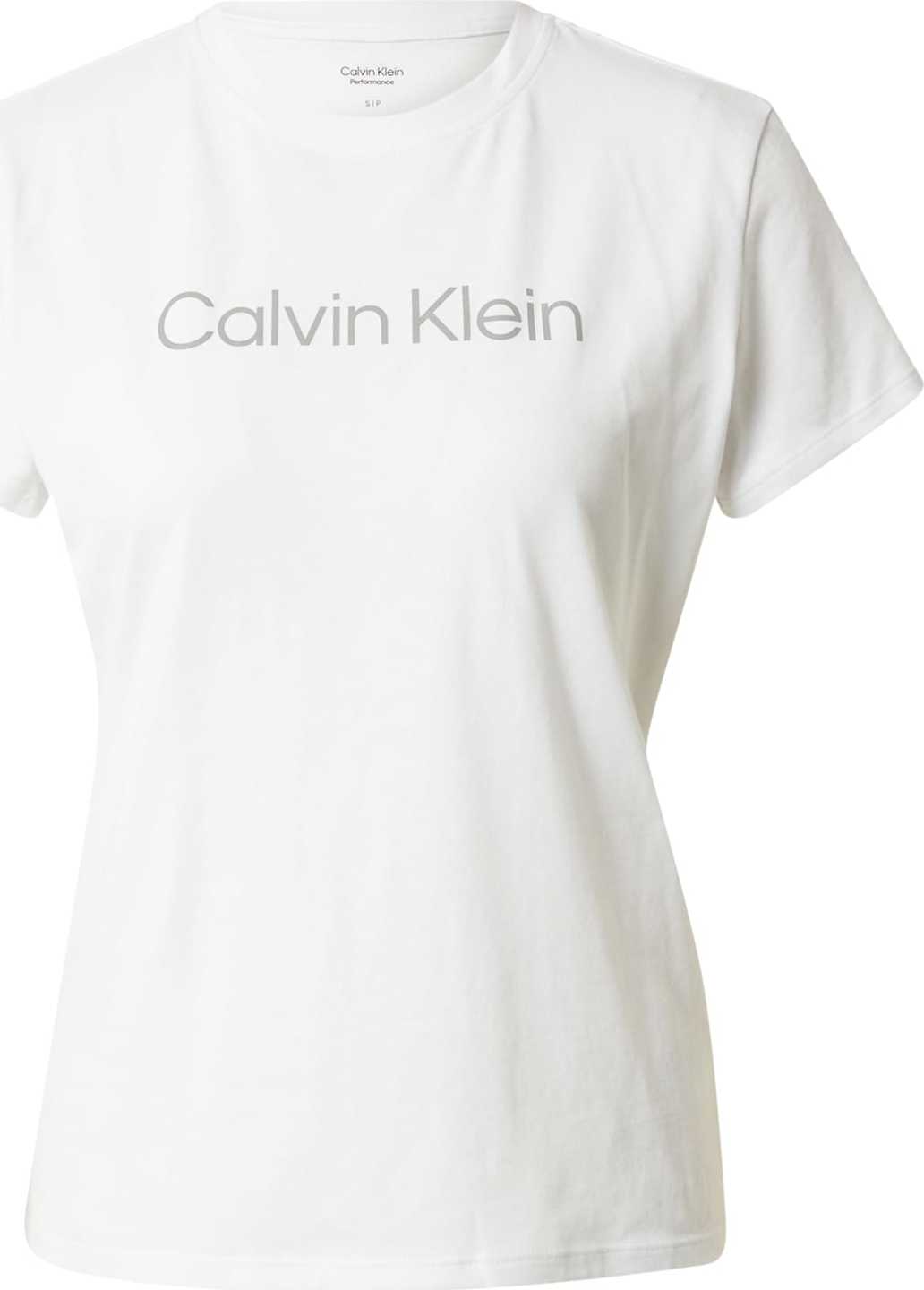 Calvin Klein Performance Funkční tričko bílá / světle šedá