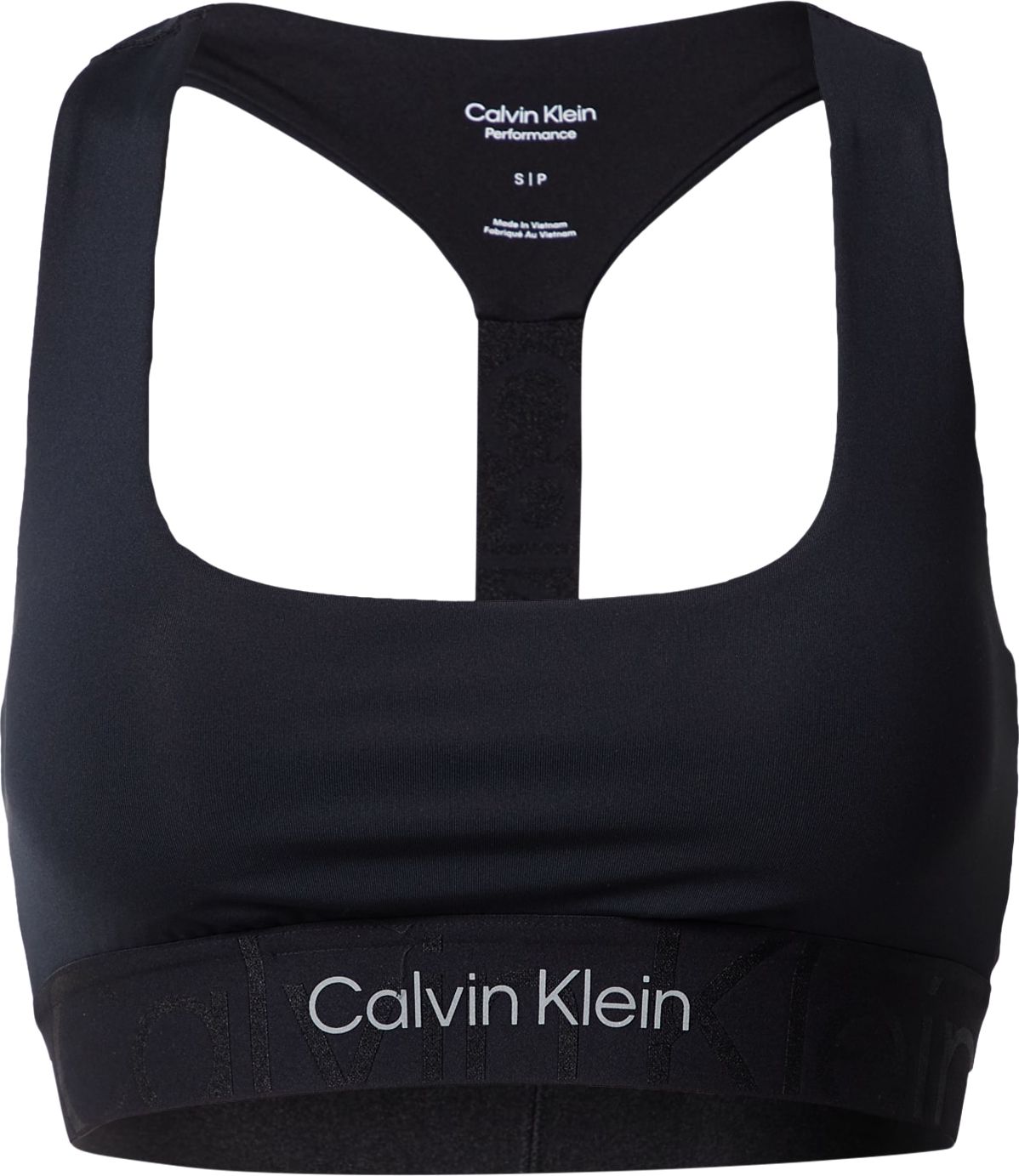 Calvin Klein Performance Sportovní podprsenka černá / bílá