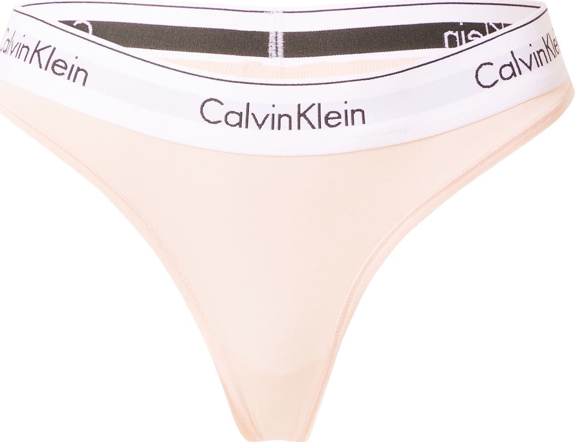 Calvin Klein Underwear Tanga bílá / černá / tělová