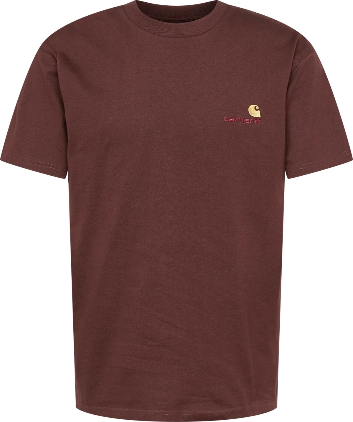 Carhartt WIP Tričko 'American Script' burgundská červeň / červená / světle žlutá