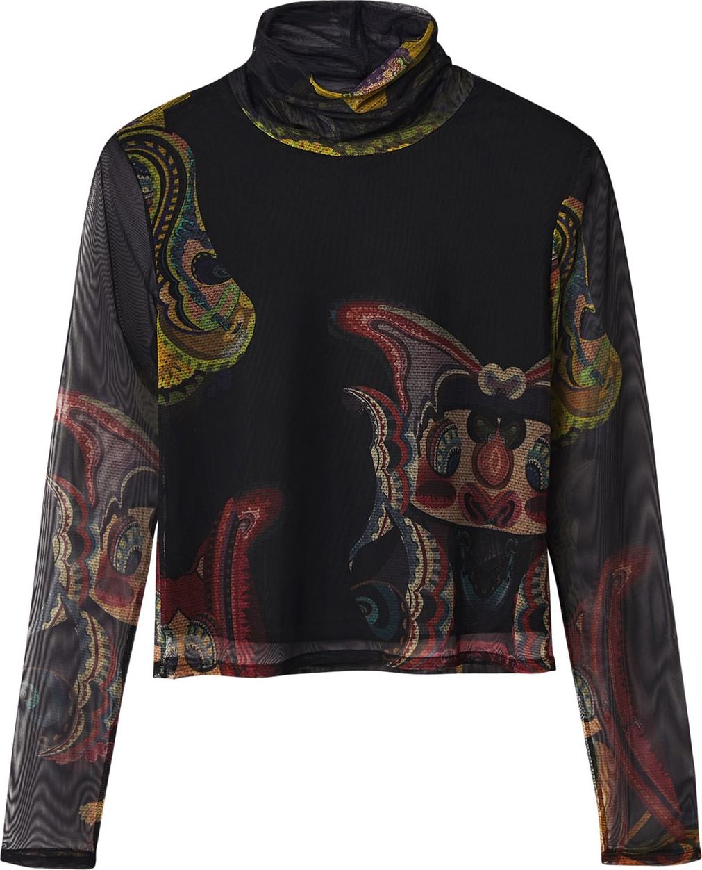 Desigual Tričko 'Friends' černá / zelená / tmavě červená / světle hnědá