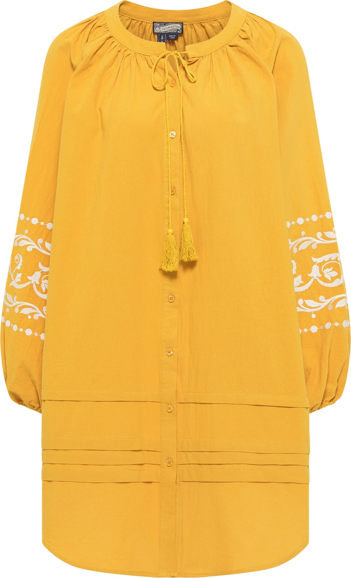 DreiMaster Vintage Košilové šaty žlutá / bílá