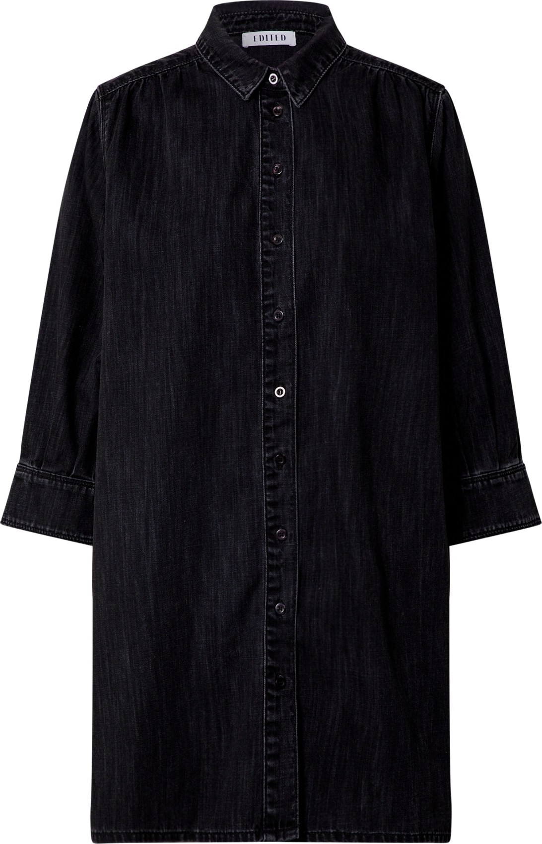 EDITED Košilové šaty 'Siena' černá džínovina