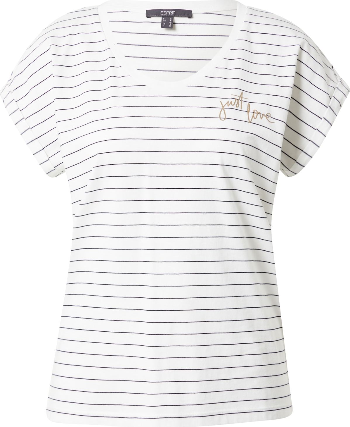 Esprit Collection Tričko tmavě modrá / zlatá / offwhite