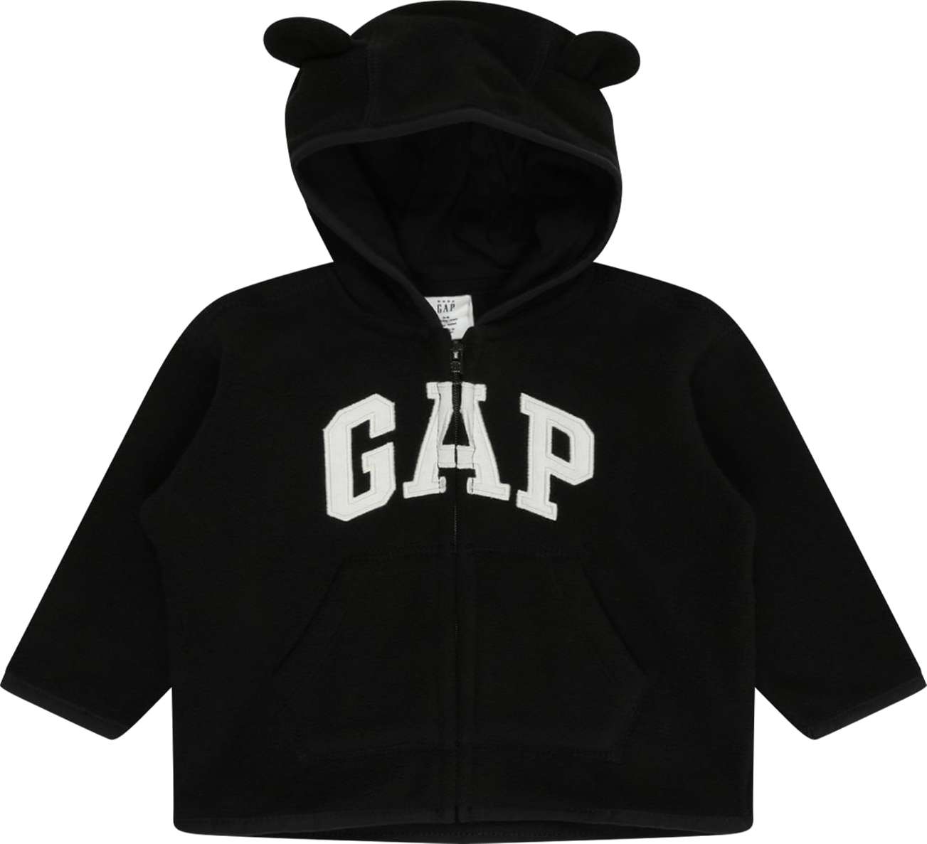 GAP Fleecová mikina černá / bílá