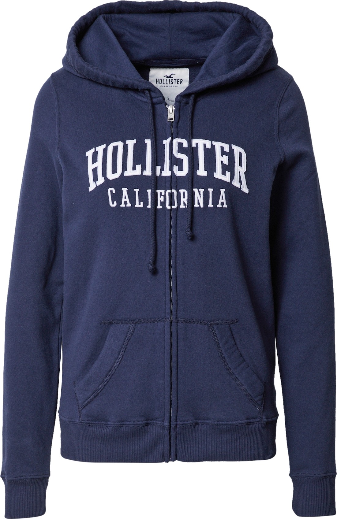 HOLLISTER Mikina s kapucí námořnická modř / bílá