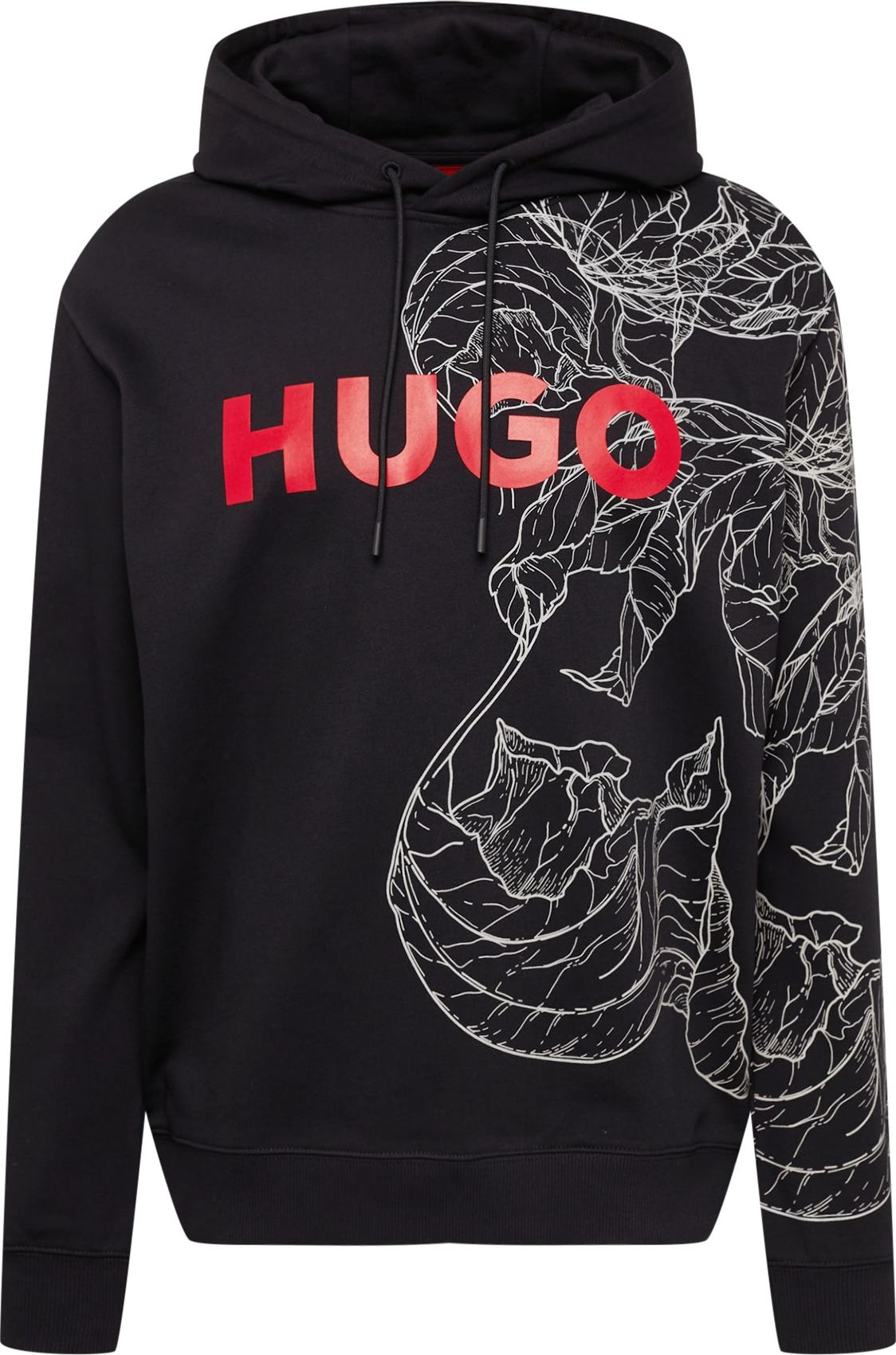 HUGO Mikina 'Danimaux' černá / bílá / červená