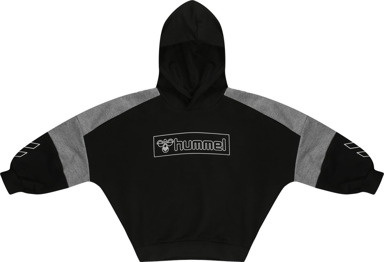 Hummel Mikina 'Boxline' černá / bílá / šedý melír