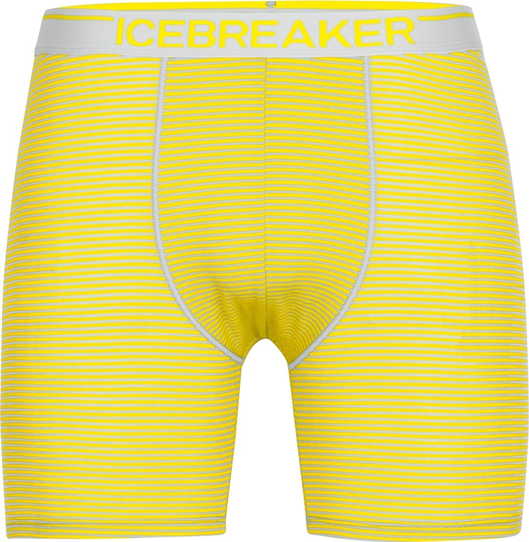 ICEBREAKER Boxerky 'Anatomica' světle šedá / žlutá