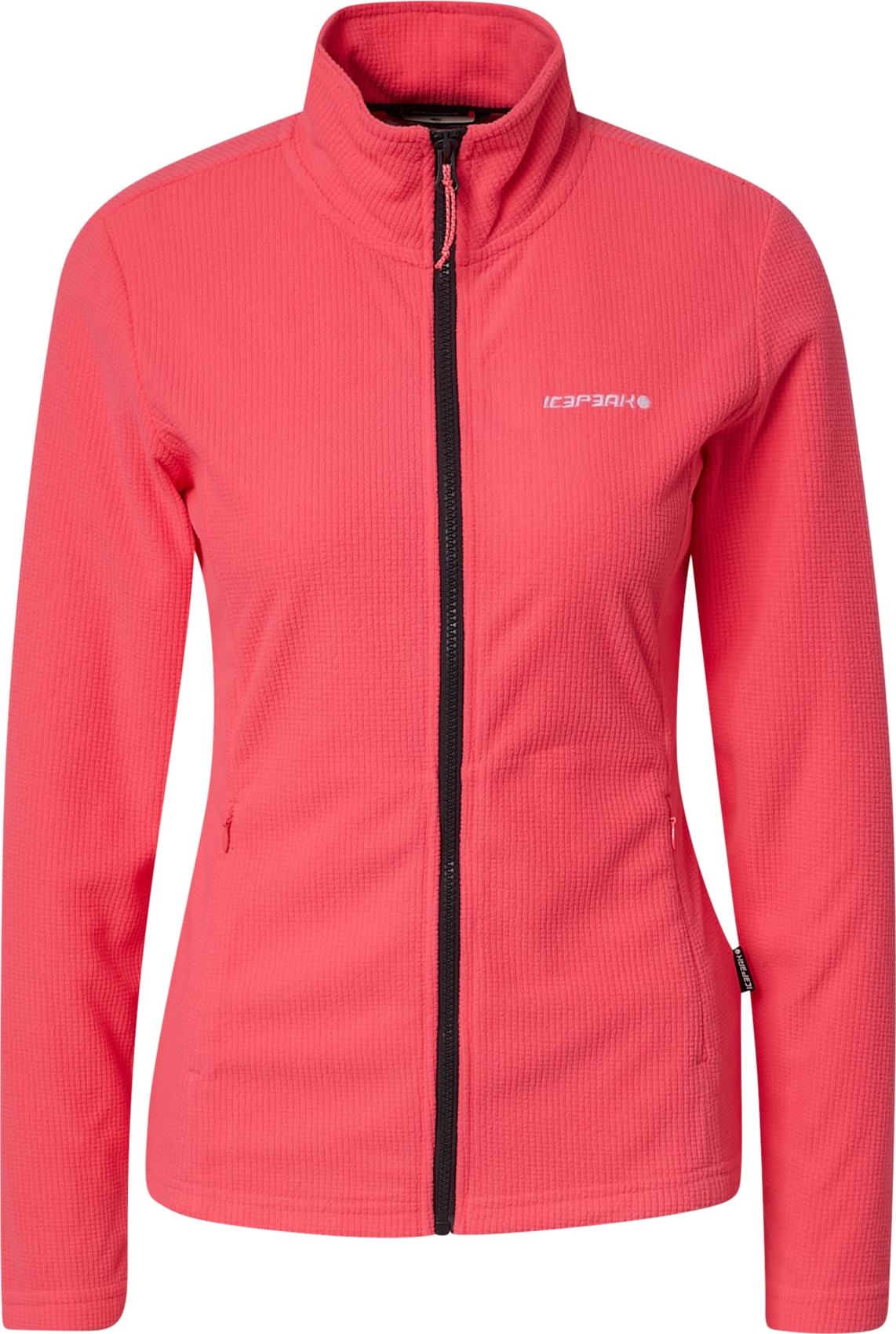 ICEPEAK Sportovní mikina s kapucí 'BERWICK' růže / černá / bílá