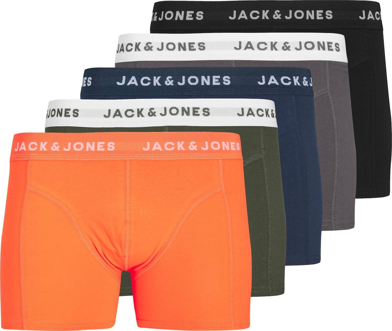 JACK & JONES Boxerky 'Ris' modrá / šedá / oranžová / černá
