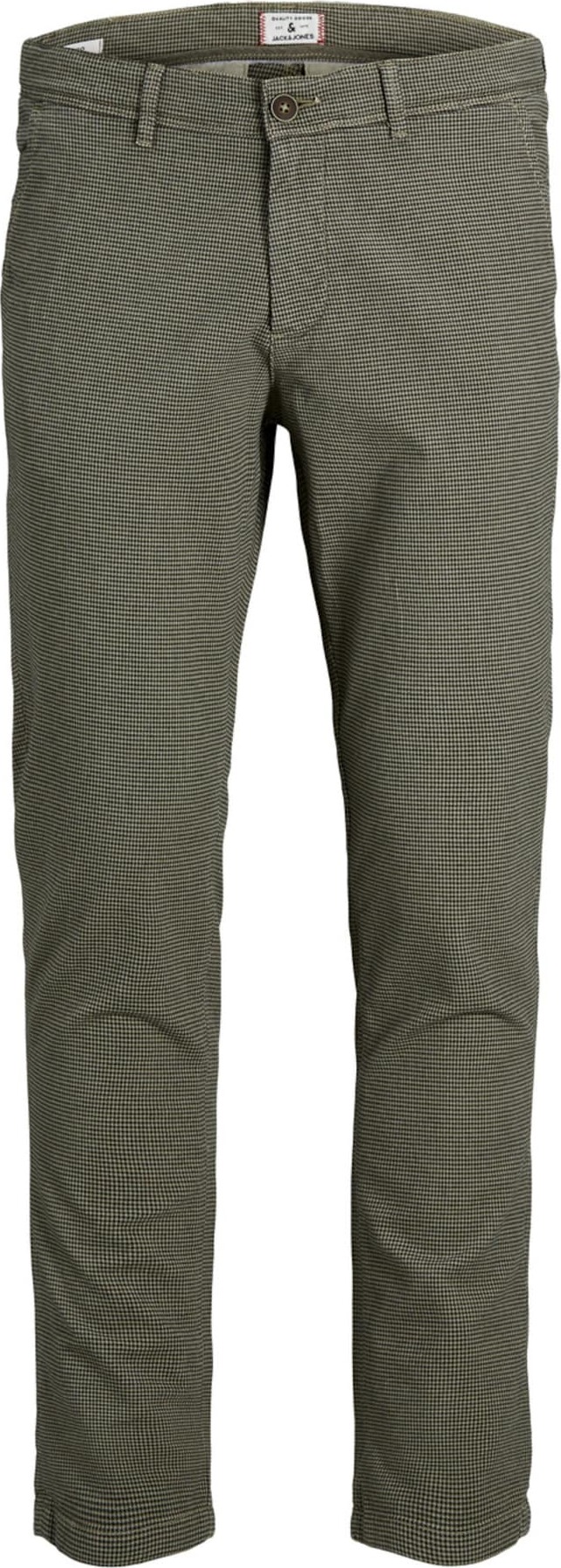 JACK & JONES Chino kalhoty khaki / černá