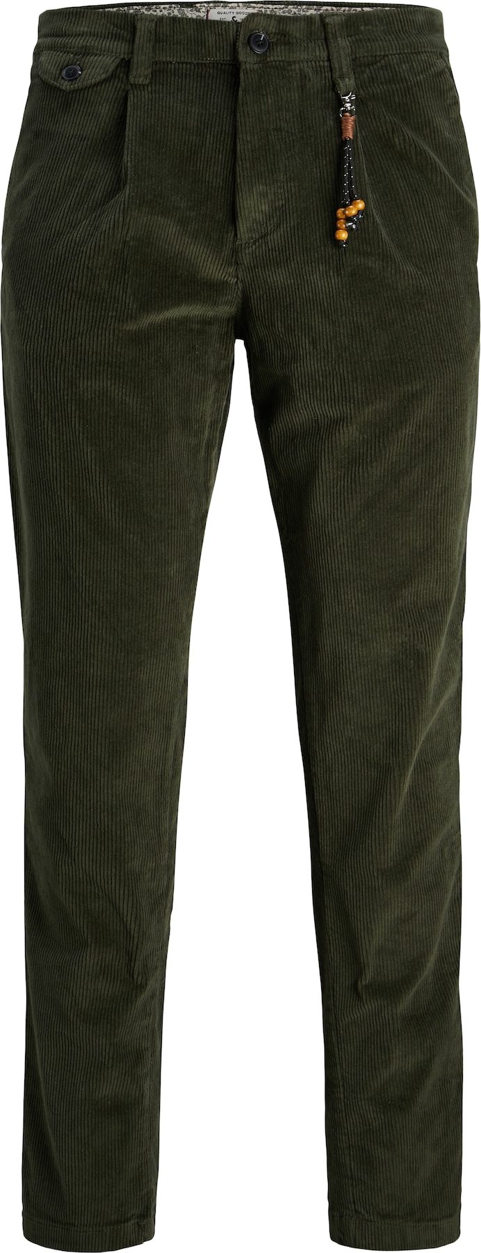 JACK & JONES Kalhoty se sklady v pase 'Ace Dylan' tmavě zelená