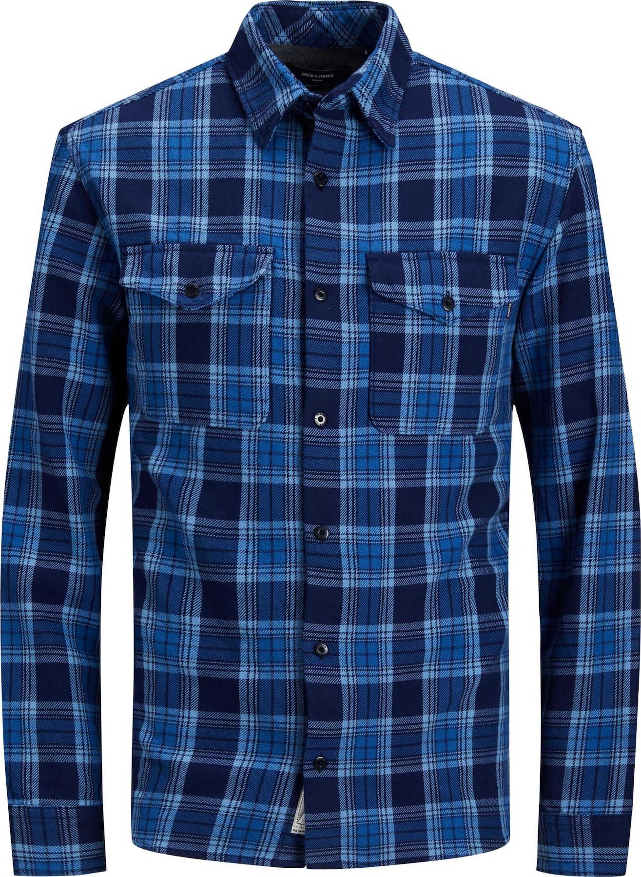 JACK & JONES Košile 'Woodland' azurová / tmavě modrá