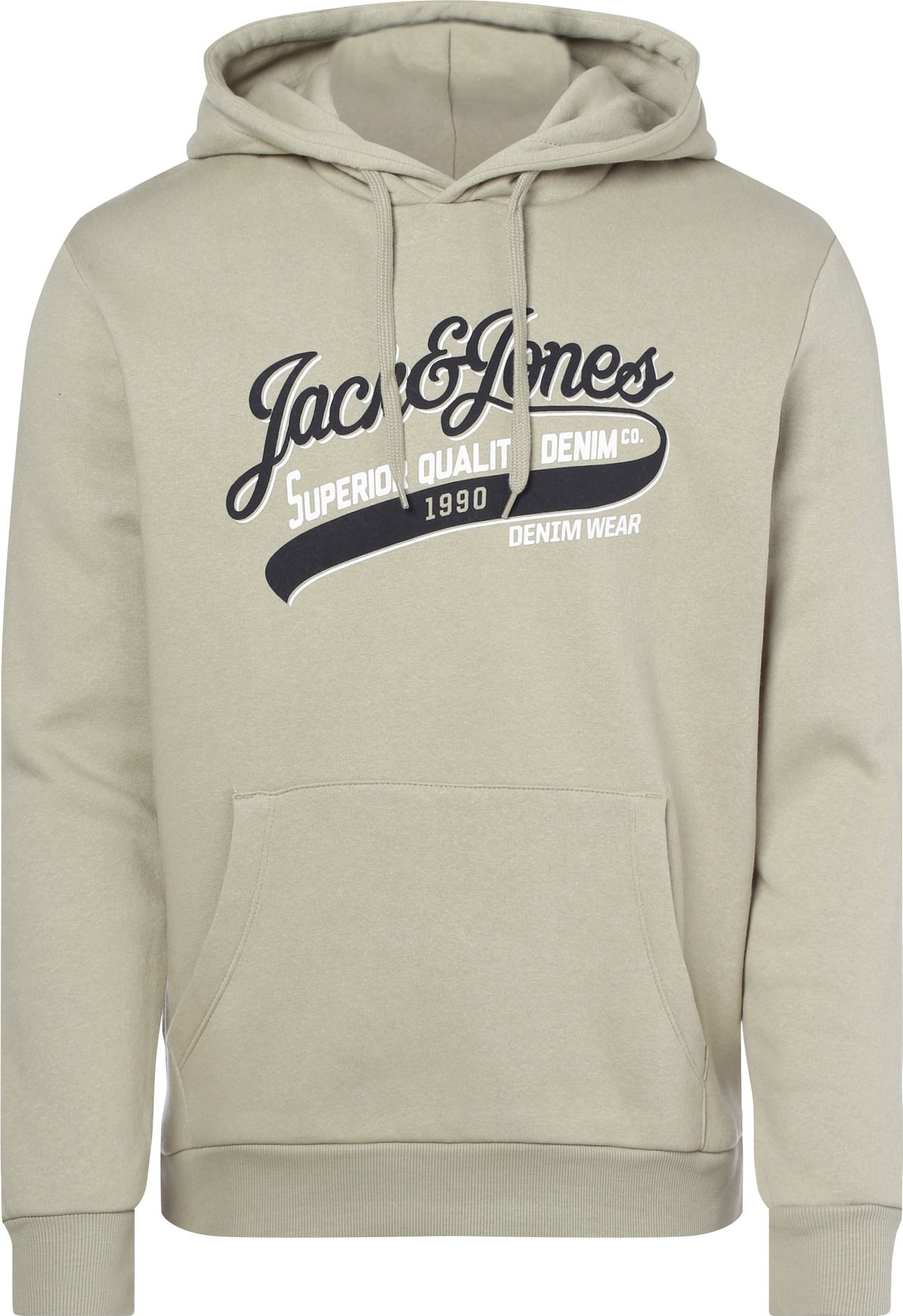 JACK & JONES Mikina bílá / černá / pastelově zelená