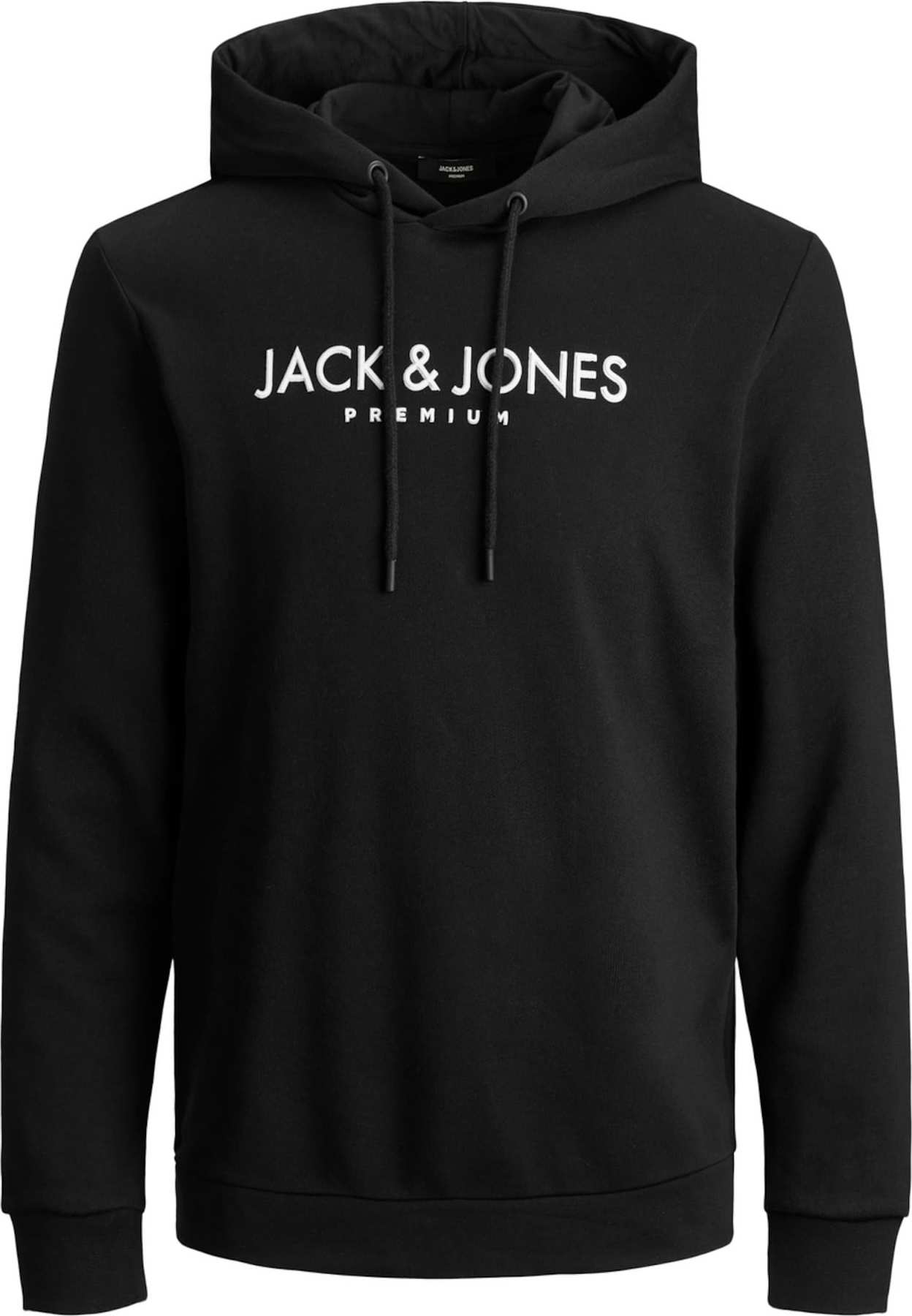 JACK & JONES Mikina 'Blajake' černá / bílá