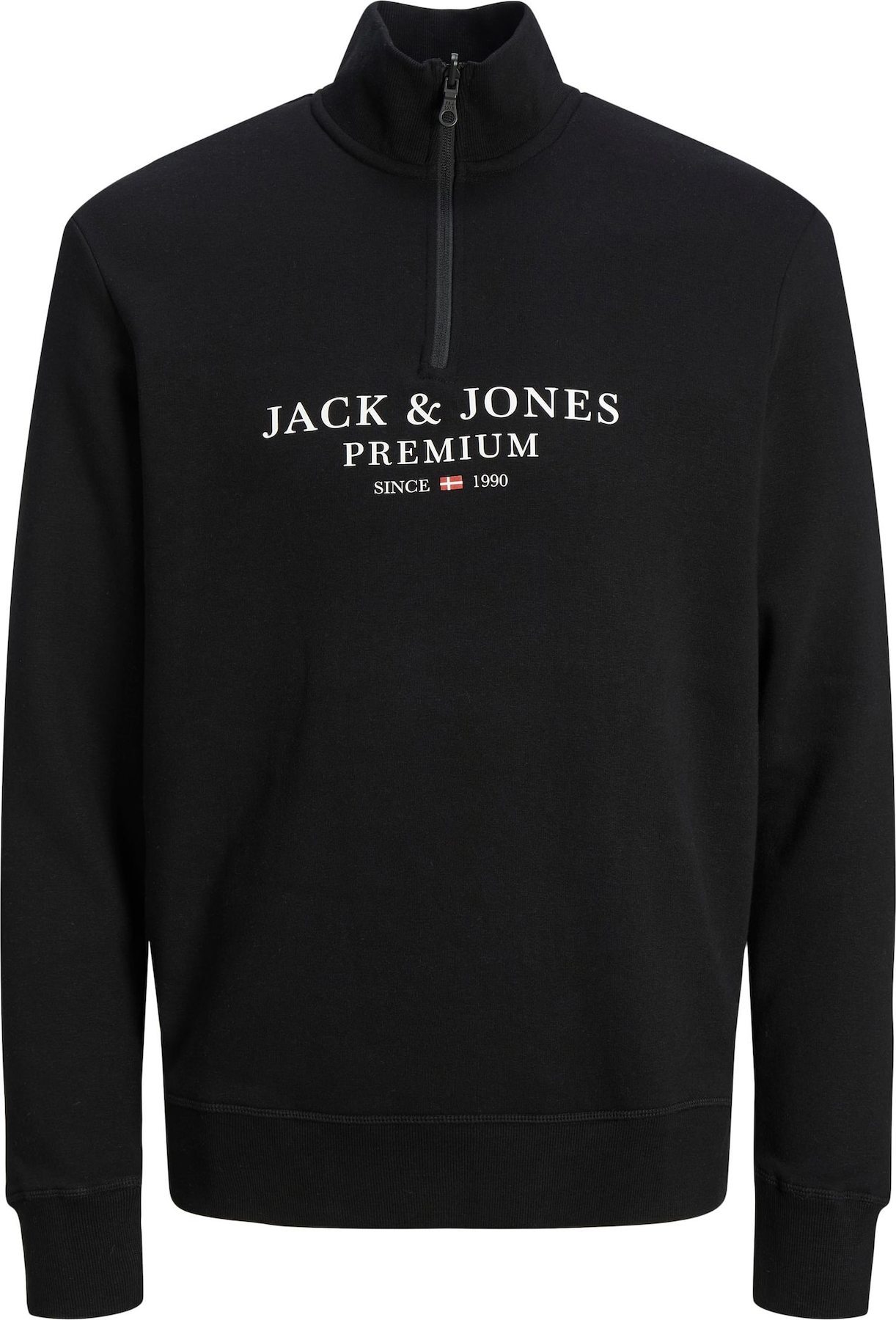 JACK & JONES Mikina 'BLUASTON' černá / bílá