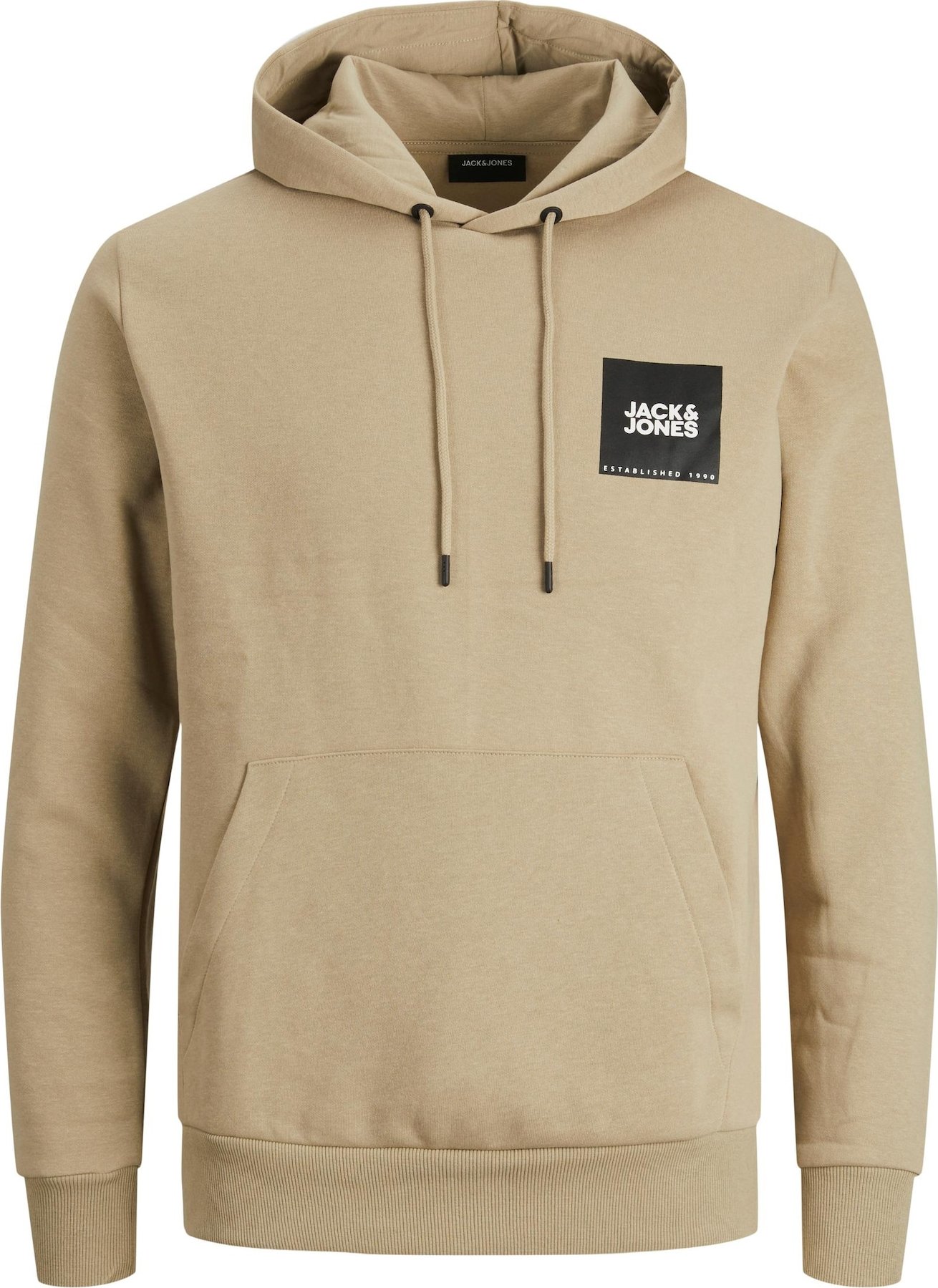 JACK & JONES Mikina 'Lock' černá / bílá / béžová