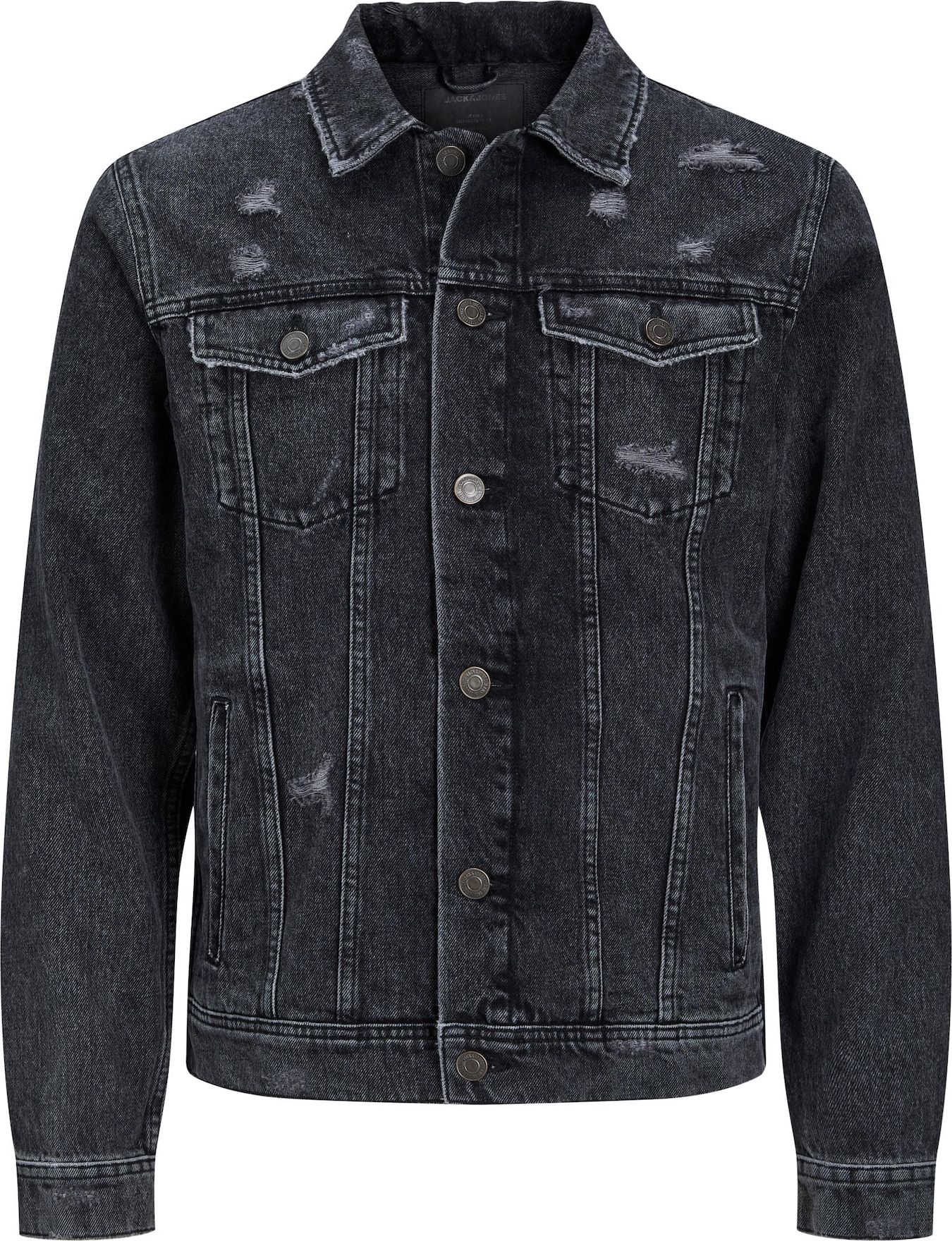 JACK & JONES Přechodná bunda černá džínovina