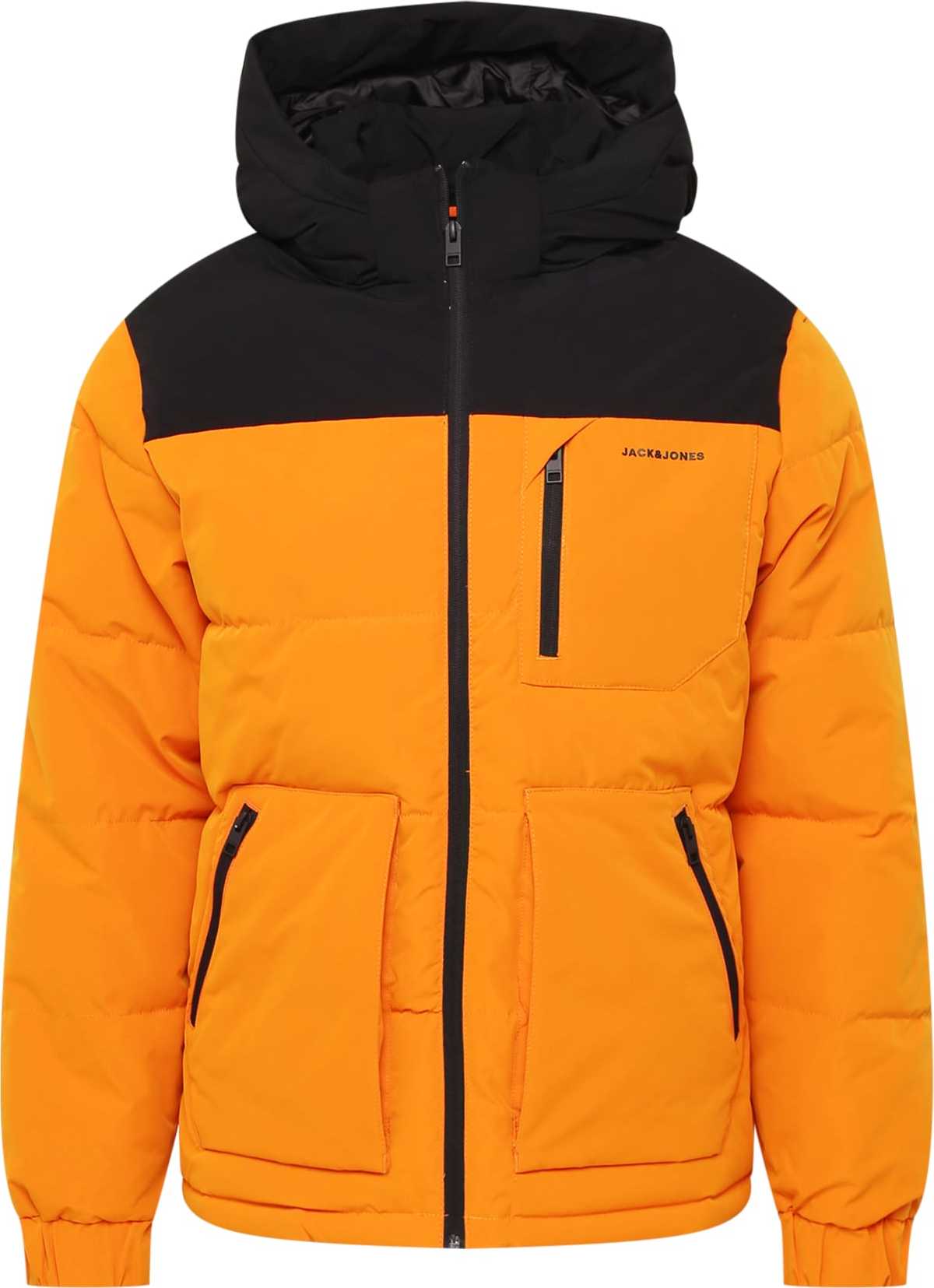 JACK & JONES Přechodná bunda 'OTTO' mandarinkoná / černá