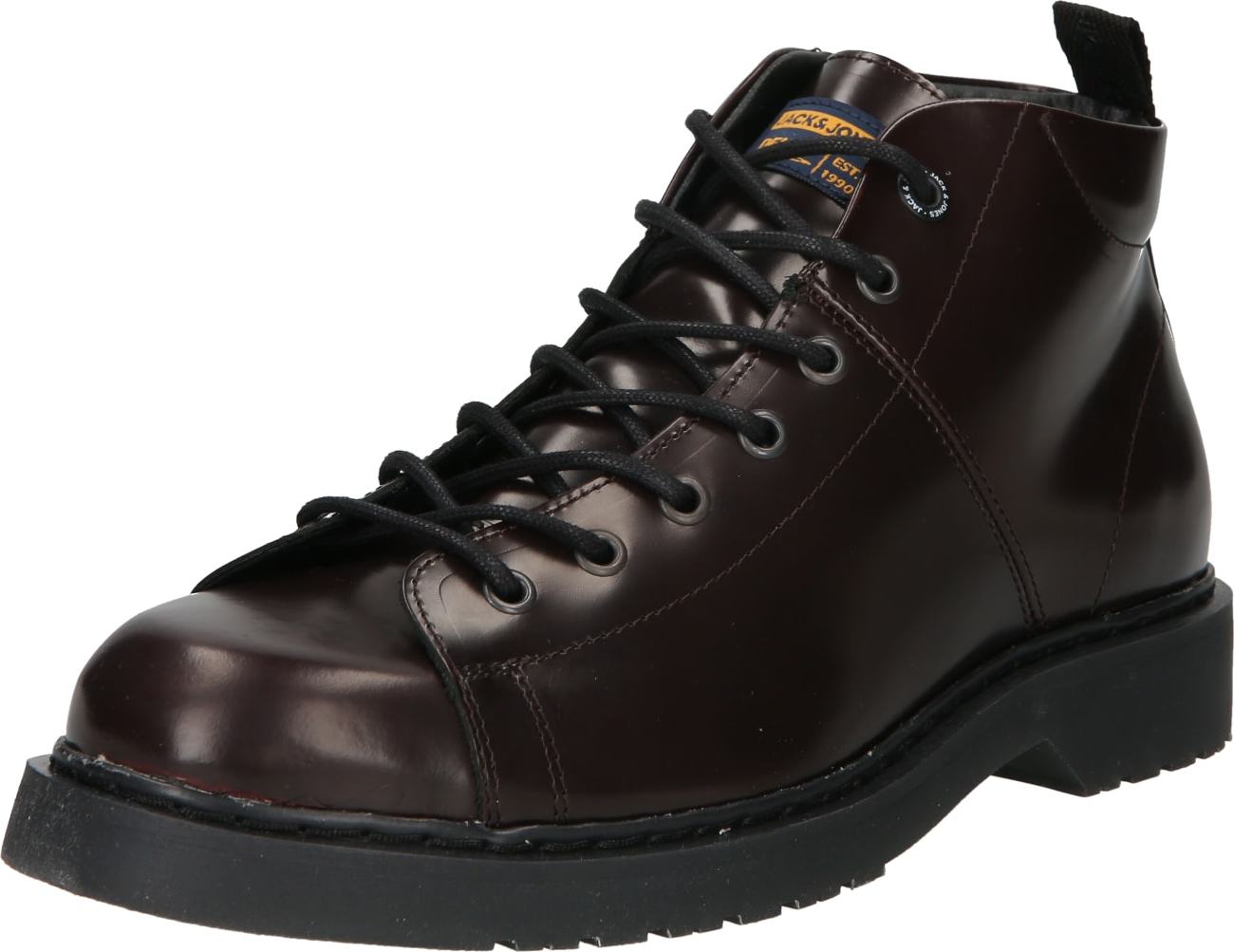 JACK & JONES Šněrovací boty 'FLEMING' burgundská červeň