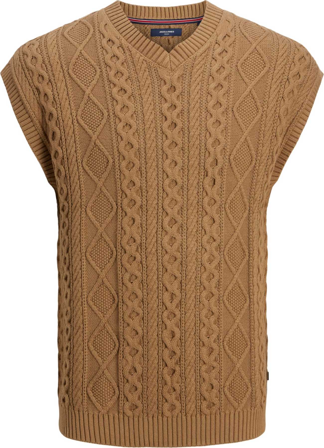 JACK & JONES Svetr hnědá / světle hnědá