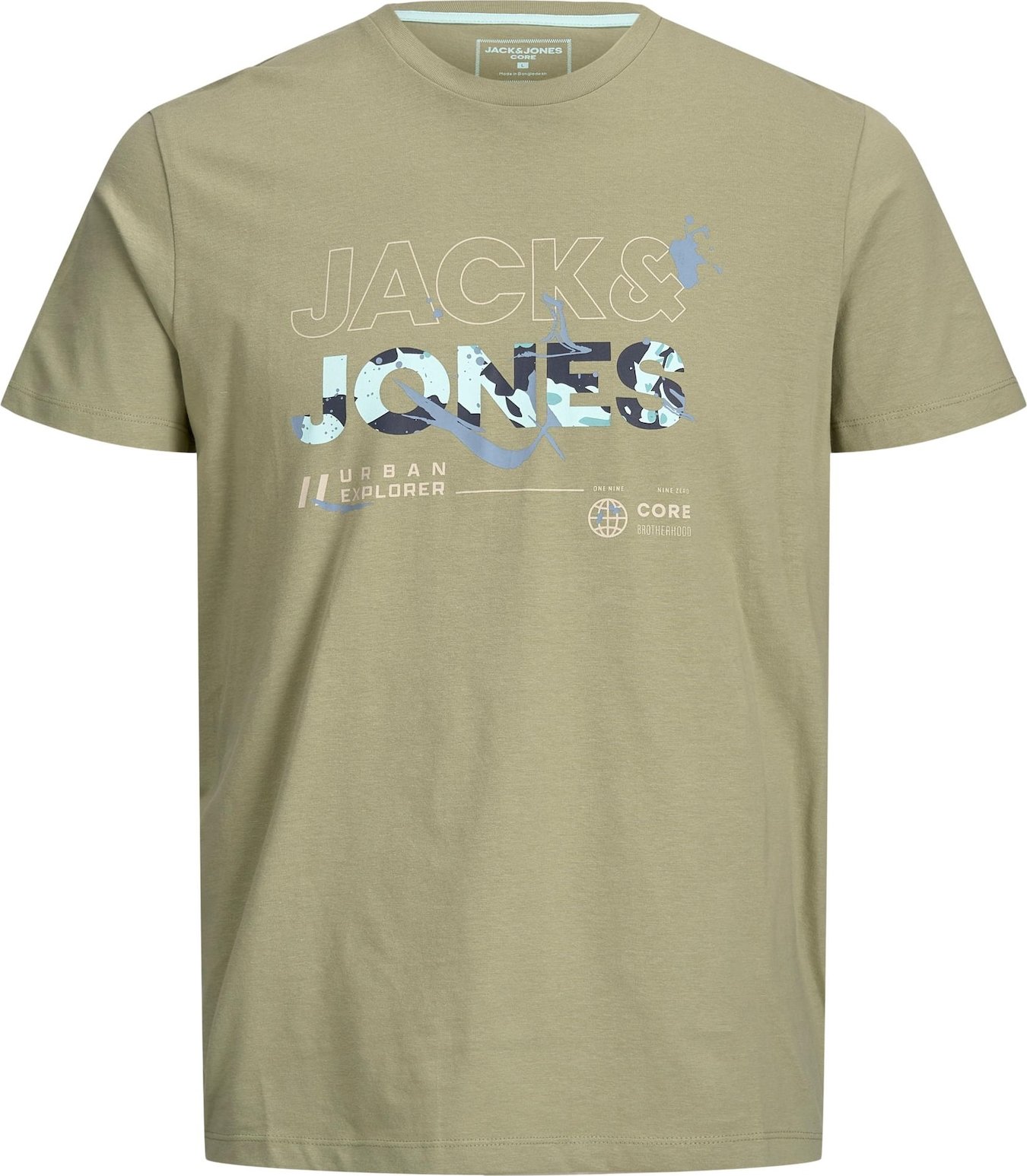 JACK & JONES Tričko 'Game' šedá / khaki