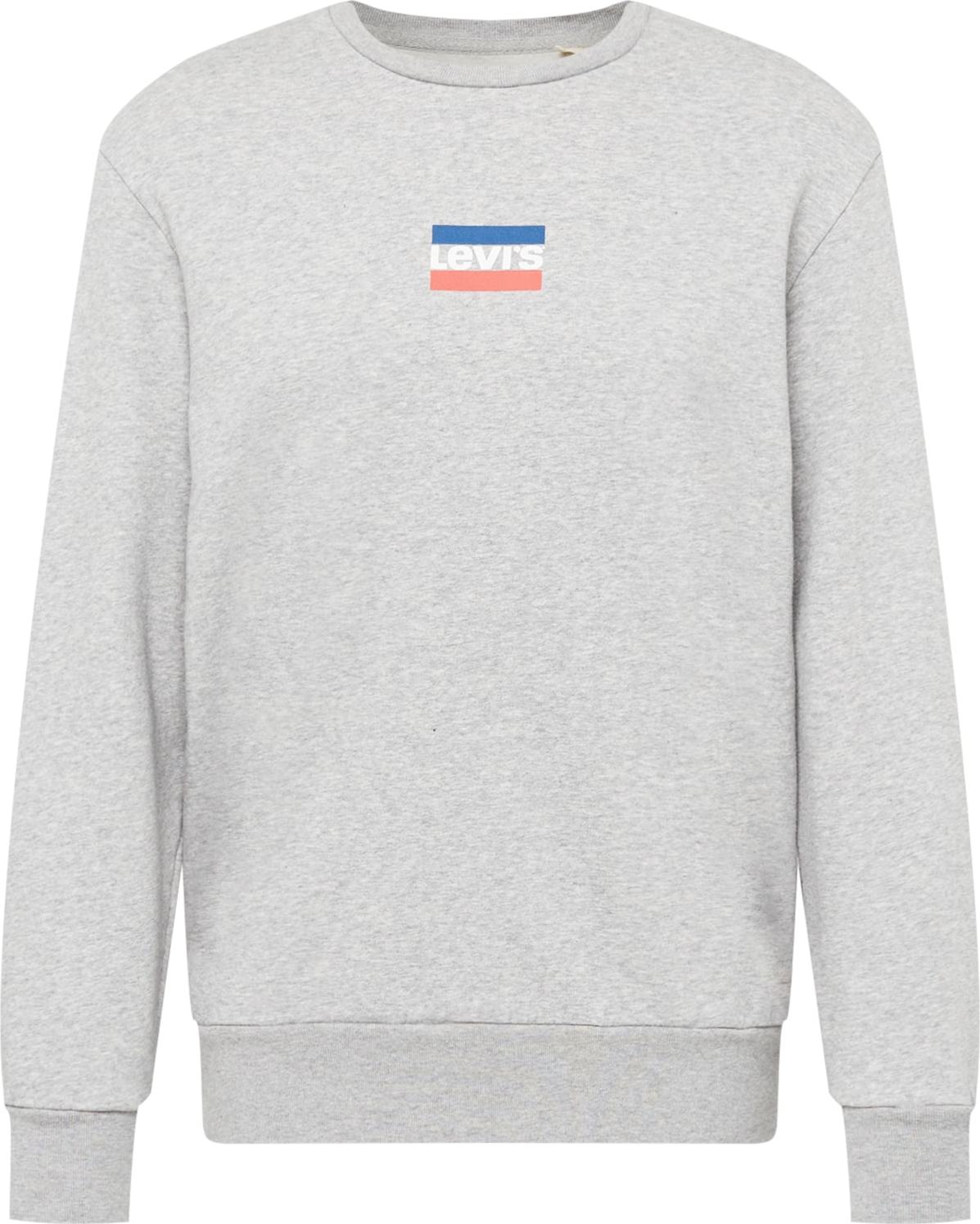 LEVI'S Mikina šedý melír / modrá / světle červená / bílá