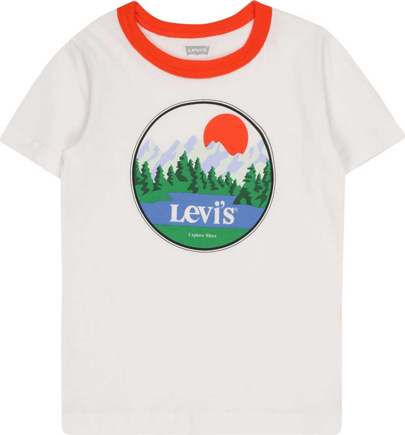 LEVI'S Tričko 'WILDERNESS' přírodní bílá / oranžově červená / světlemodrá / zelená