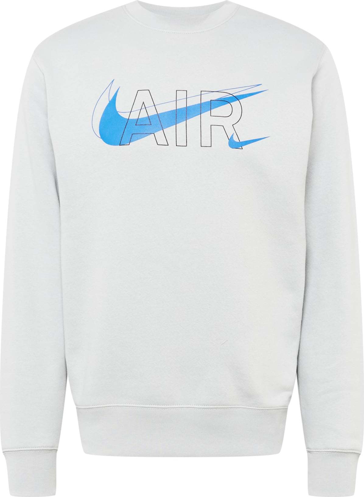 Nike Sportswear Mikina světle šedá / černá / tyrkysová / nebeská modř