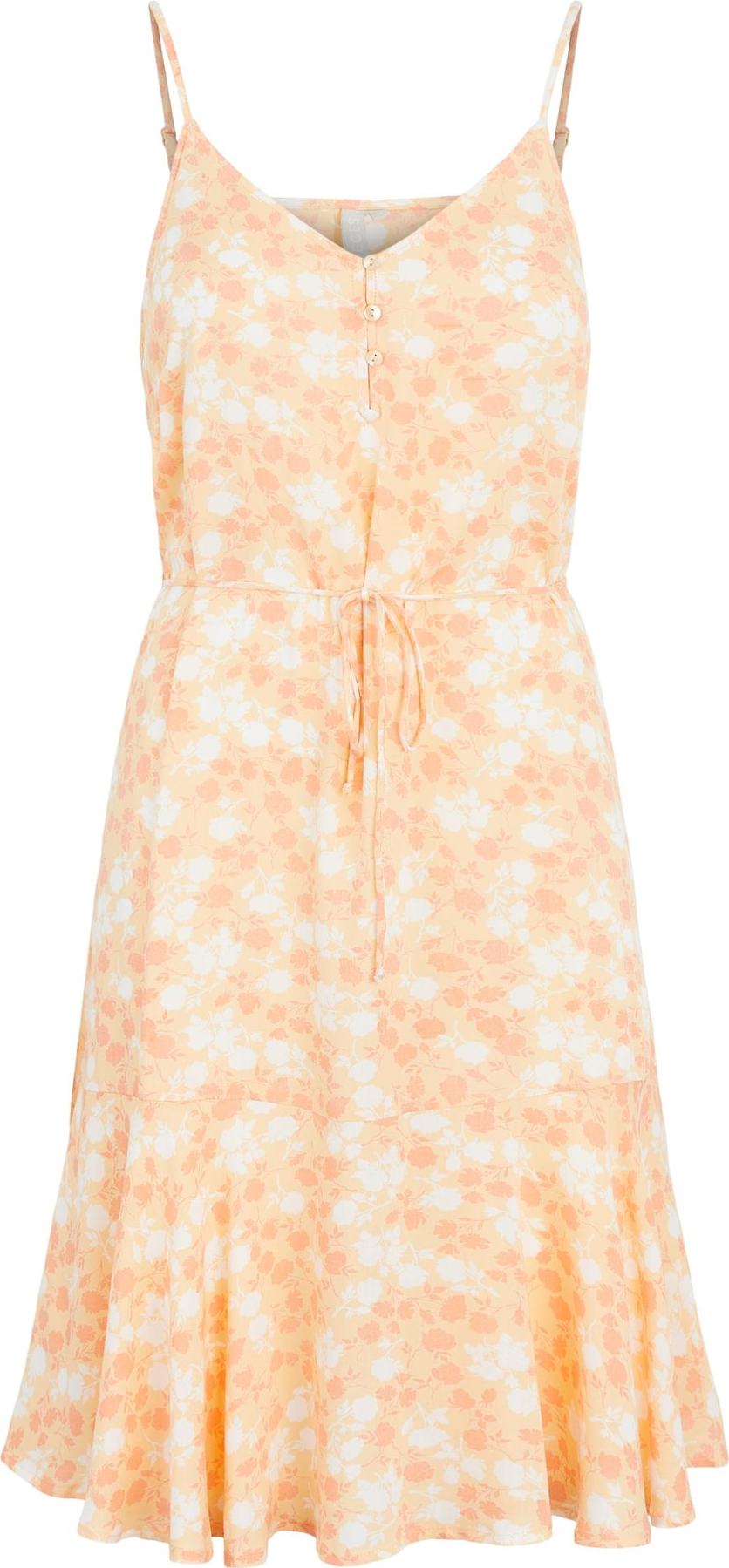 Pieces Tall Letní šaty 'NYA' bílá / oranžová / jasně oranžová