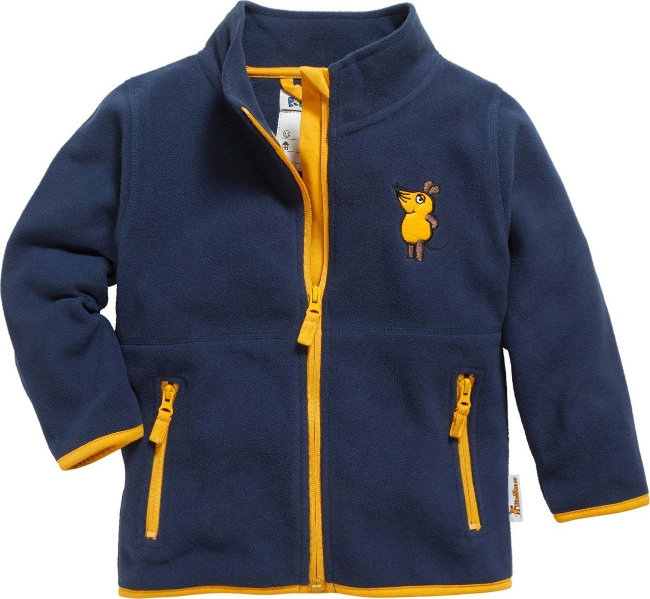 PLAYSHOES Fleecová mikina 'DIE MAUS' marine modrá / šafrán / černá