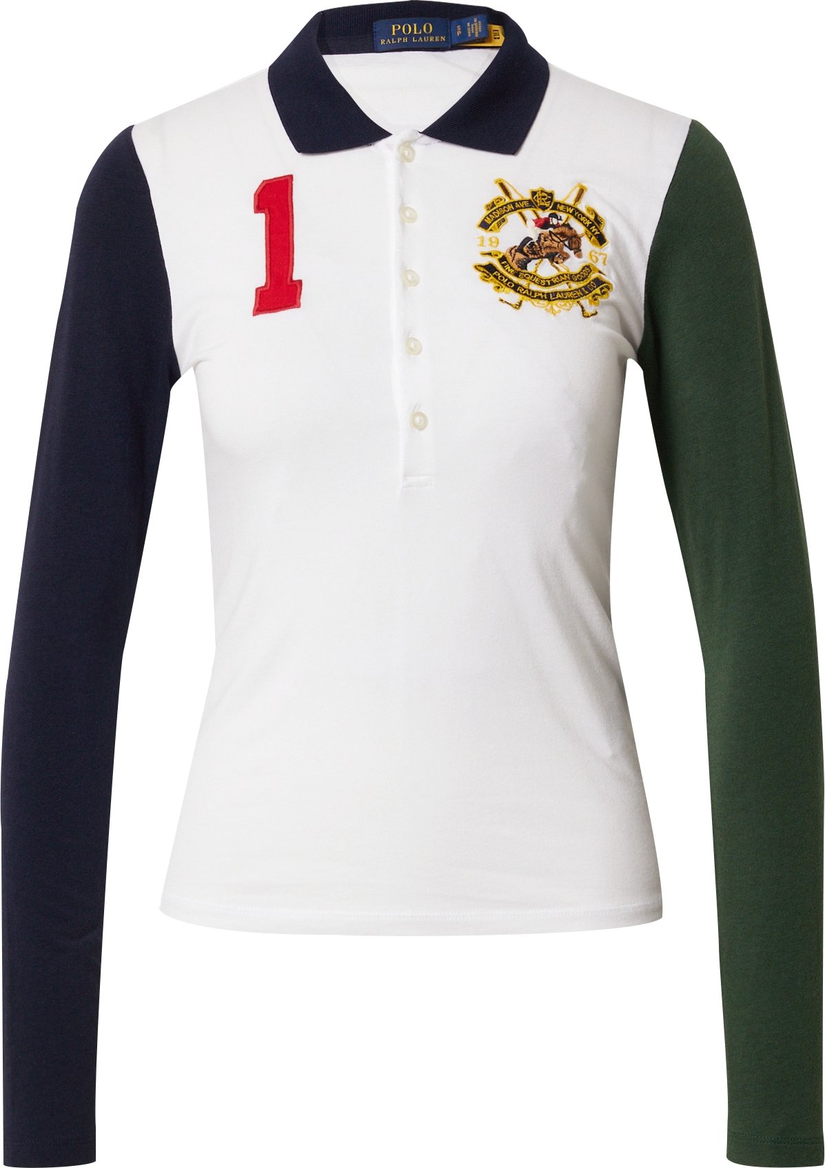 Polo Ralph Lauren Tričko bílá / červená / tmavě zelená