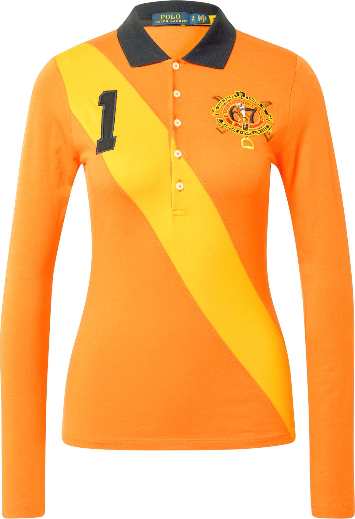 Polo Ralph Lauren Tričko 'SASH' oranžová / žlutá / námořnická modř