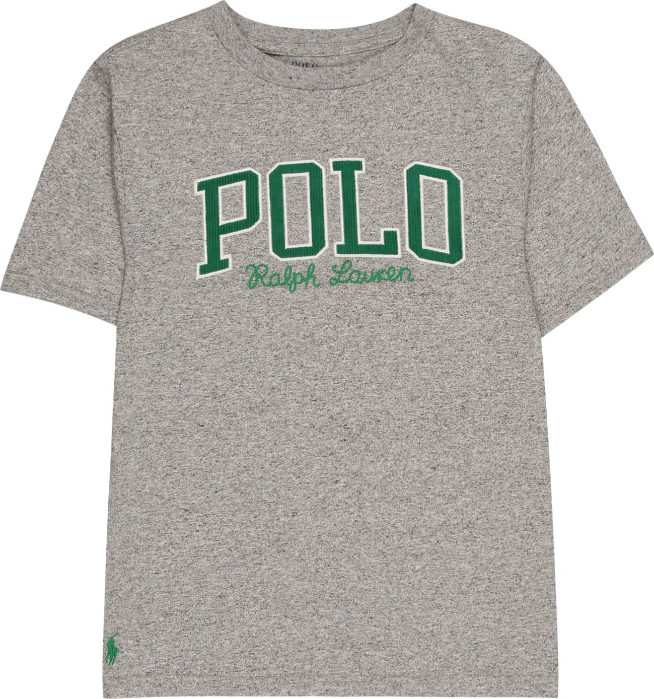 Polo Ralph Lauren Tričko šedá / smaragdová / bílá