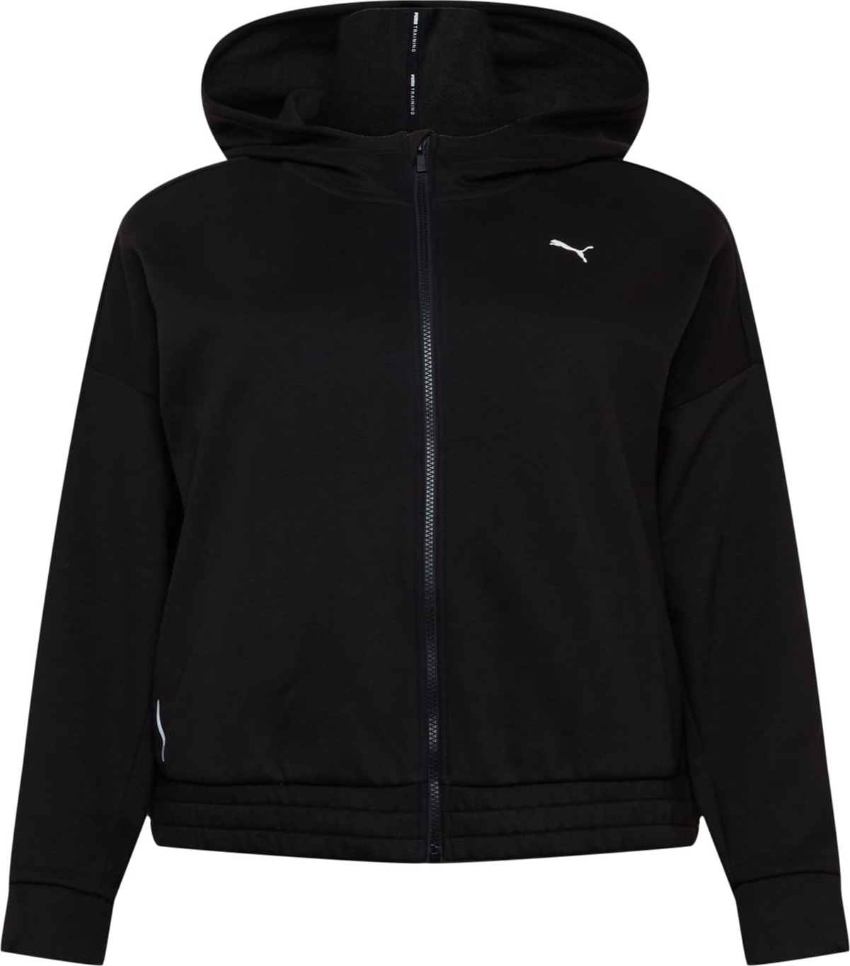 PUMA Mikina s kapucí černá / bílá