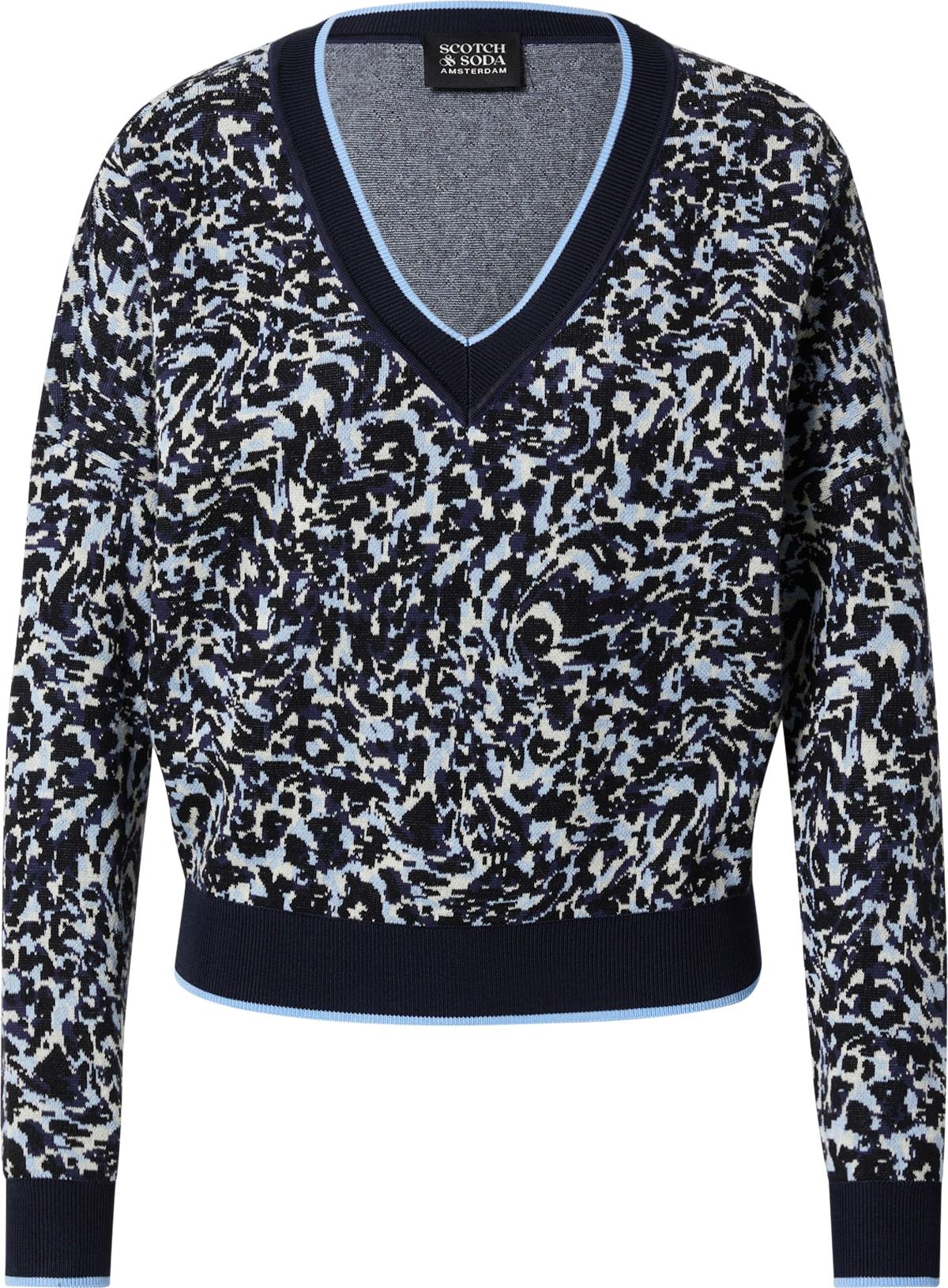 SCOTCH & SODA Svetr námořnická modř / černá / béžová / lilek / světlemodrá