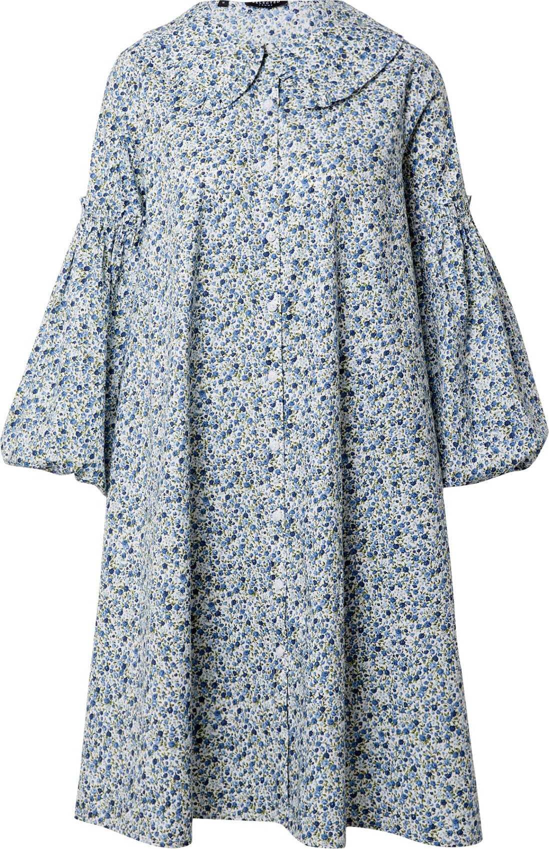 SELECTED FEMME Košilové šaty 'Roman' modrá / nebeská modř / zelená / bílá