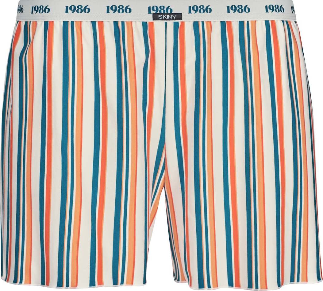 Skiny Pyžamové kalhoty tmavě modrá / oranžová / tmavě oranžová / bílá