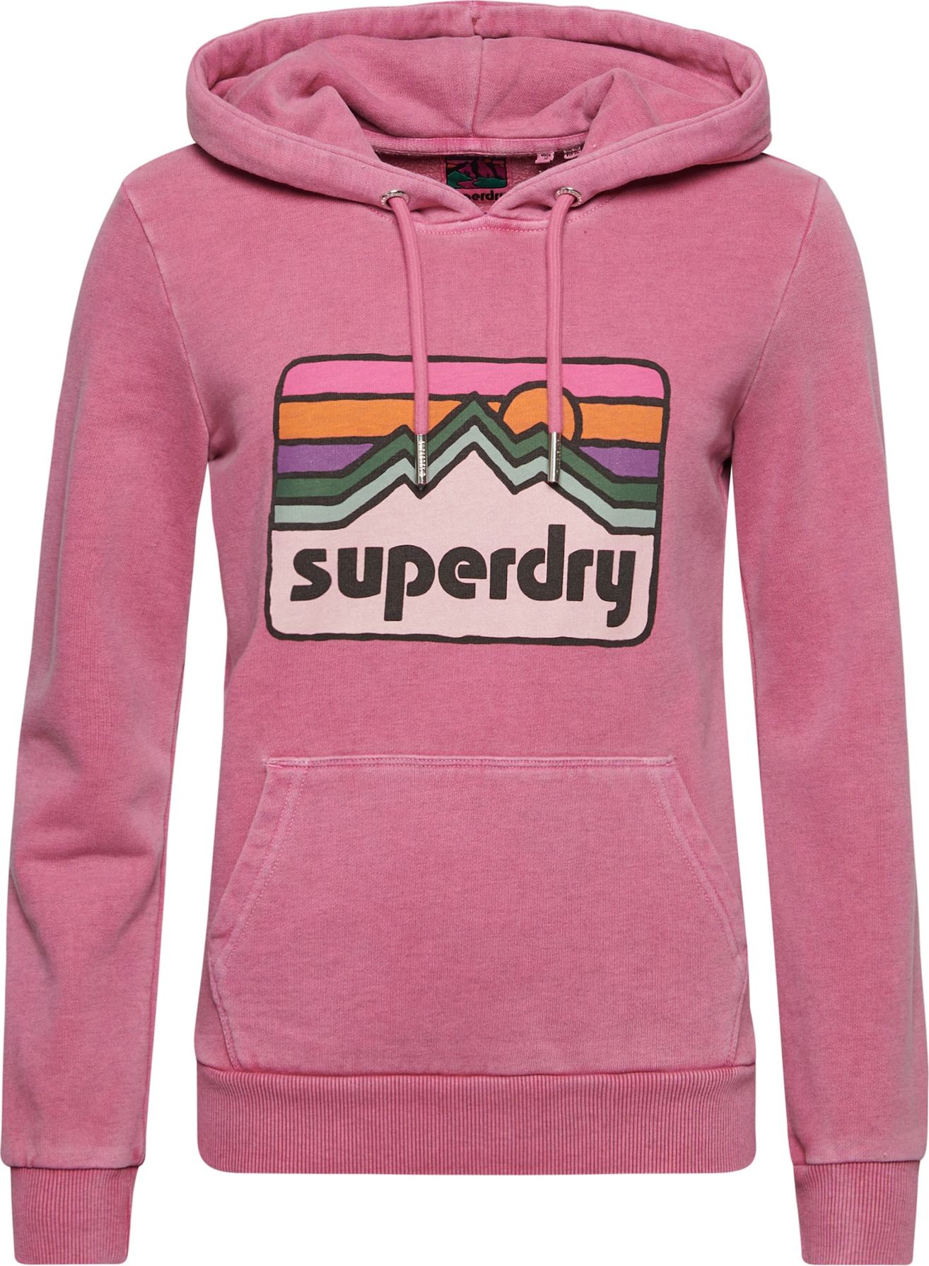 Superdry Mikina '90s Terrain' pink / černá / zelená / oranžová / fialová