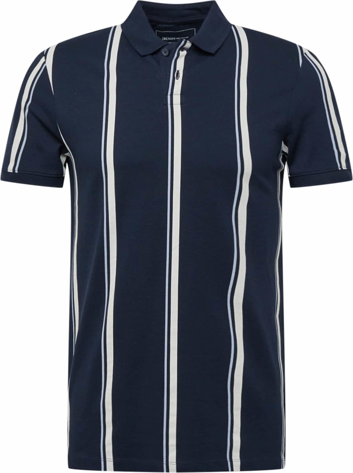 TOM TAILOR DENIM Tričko námořnická modř / světlemodrá / bílá
