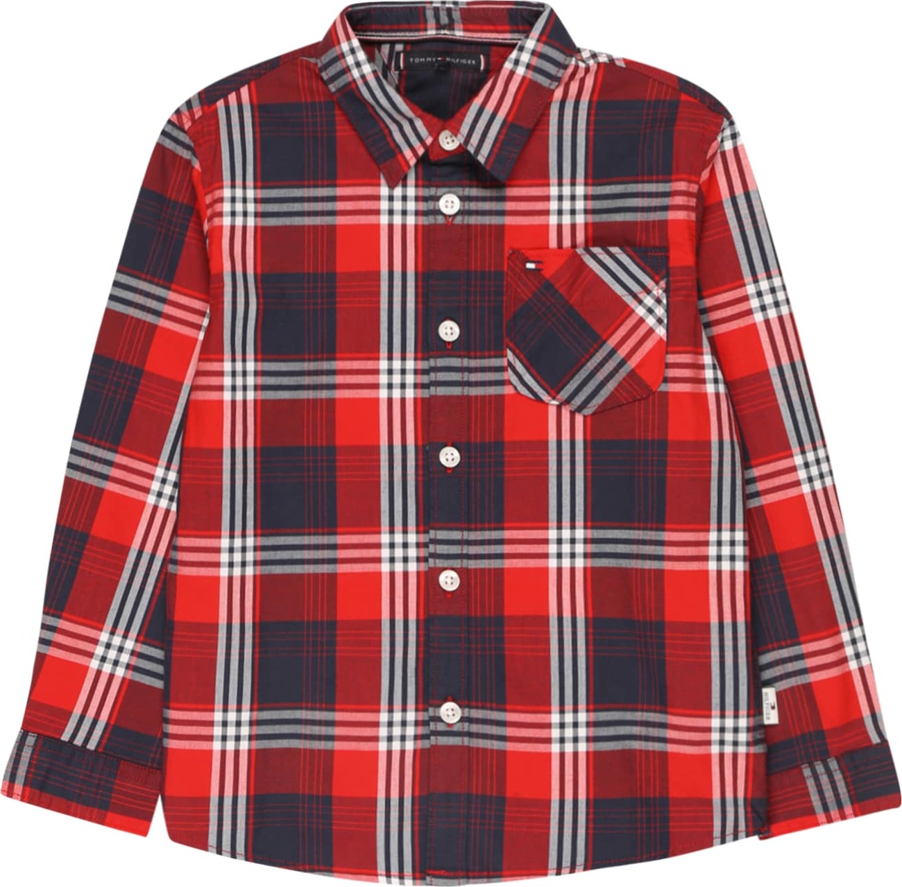TOMMY HILFIGER Košile červená / námořnická modř / bílá