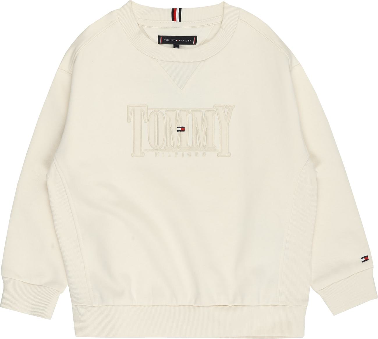 TOMMY HILFIGER Mikina marine modrá / krvavě červená / barva bílé vlny