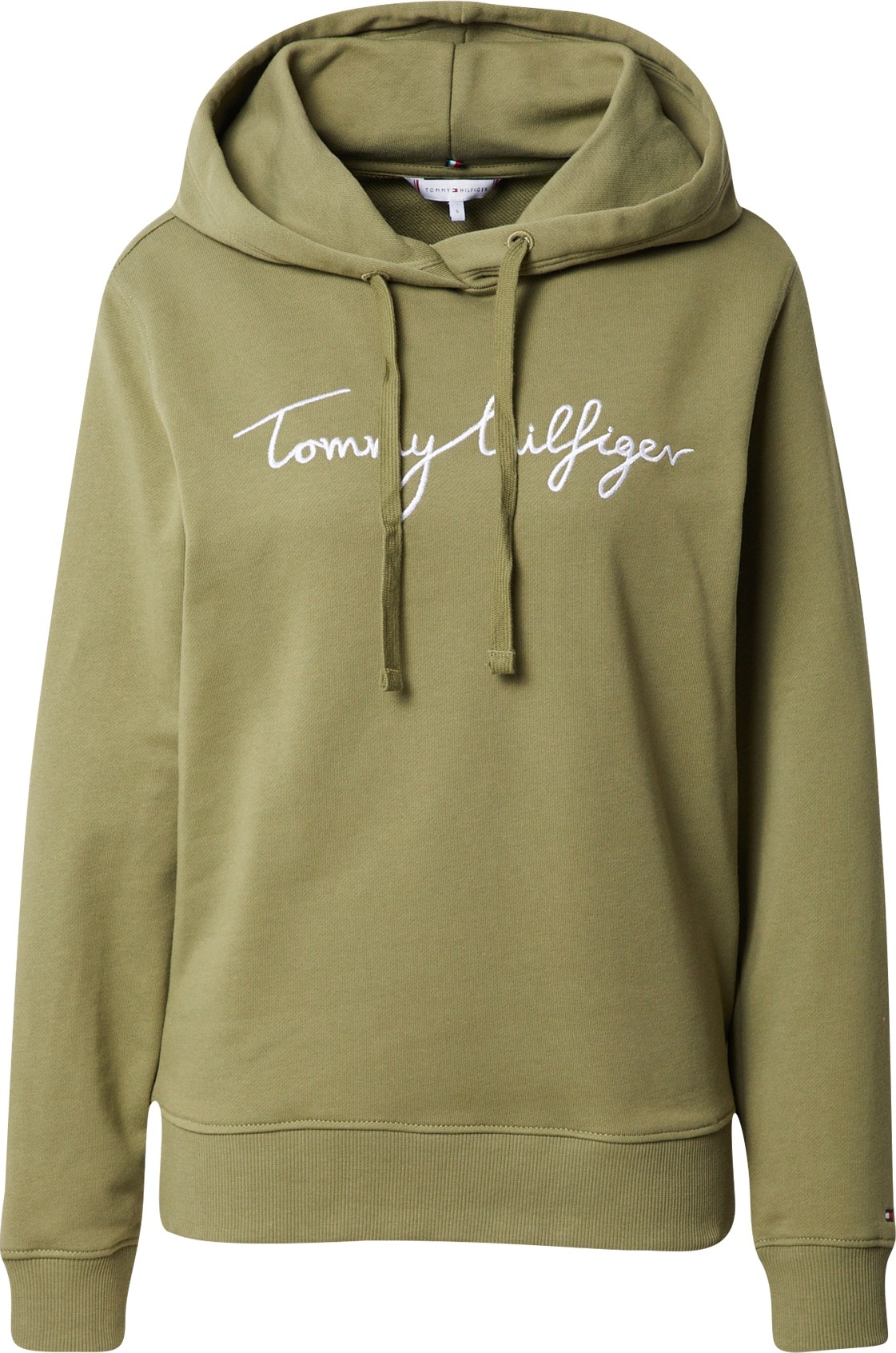 TOMMY HILFIGER Mikina olivová / bílá
