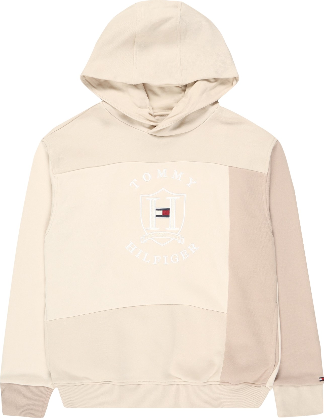 TOMMY HILFIGER Mikina písková / velbloudí / krémová / bílá