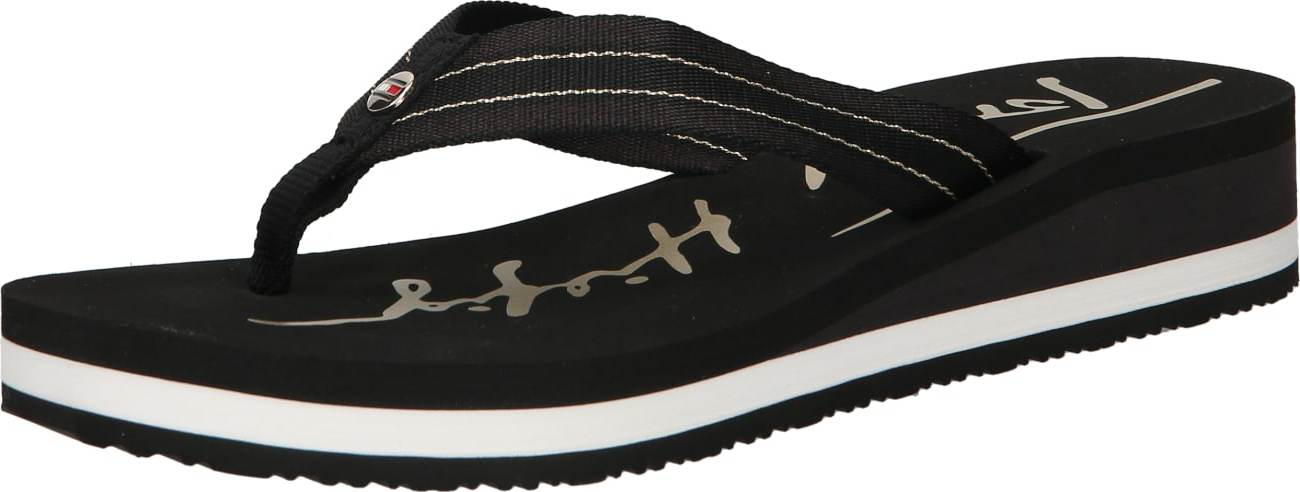 TOMMY HILFIGER Žabky černá / bílá / červená