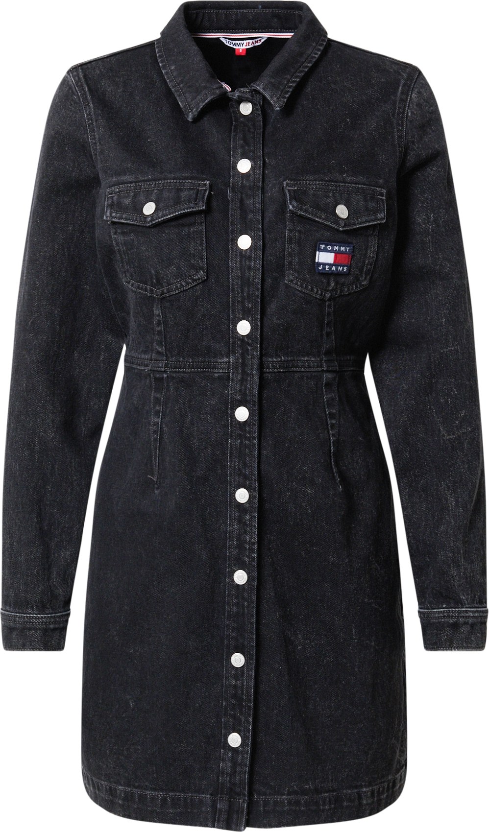 Tommy Jeans Košilové šaty černá džínovina