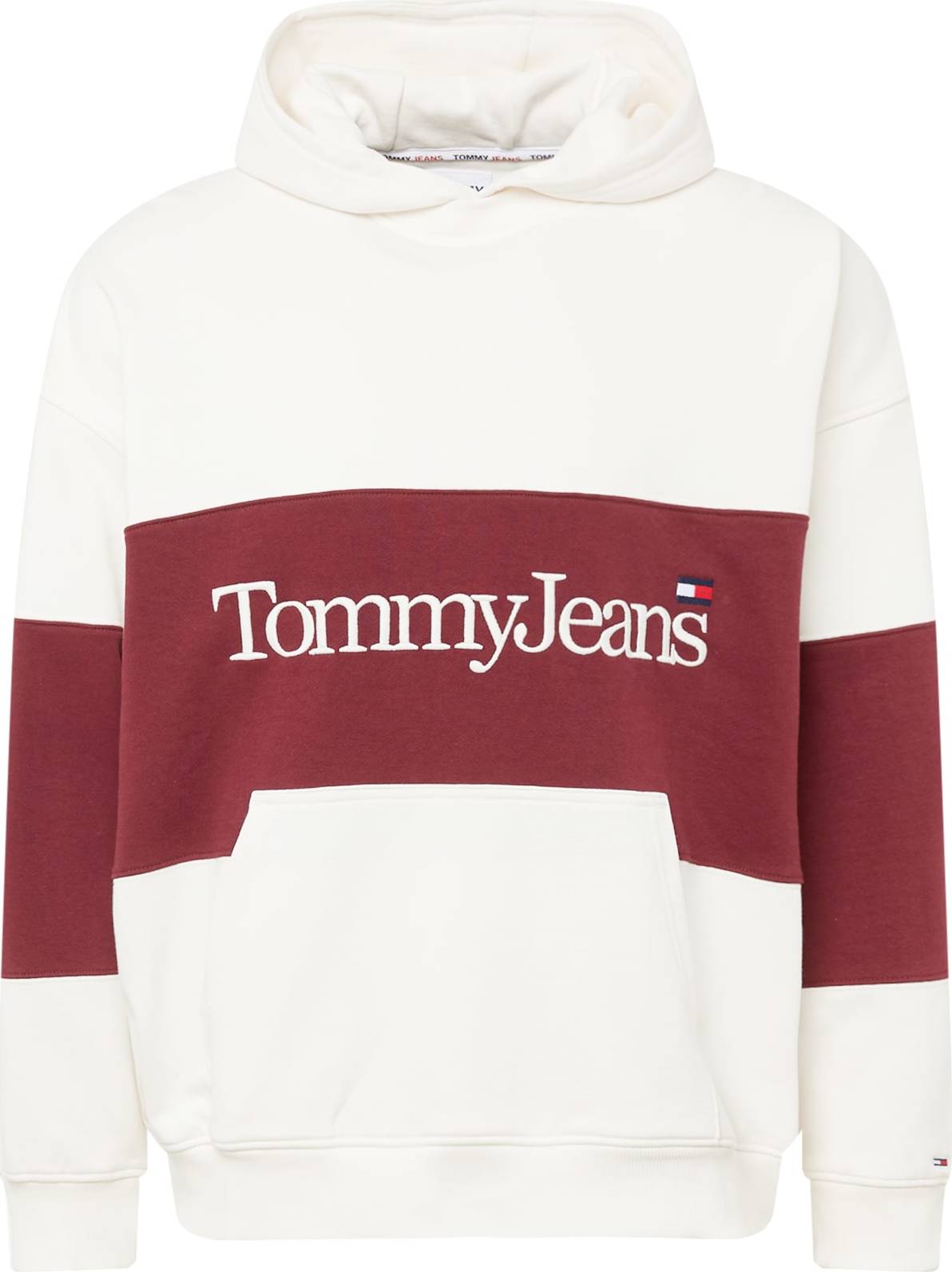 Tommy Jeans Mikina bílá / tmavě červená / námořnická modř