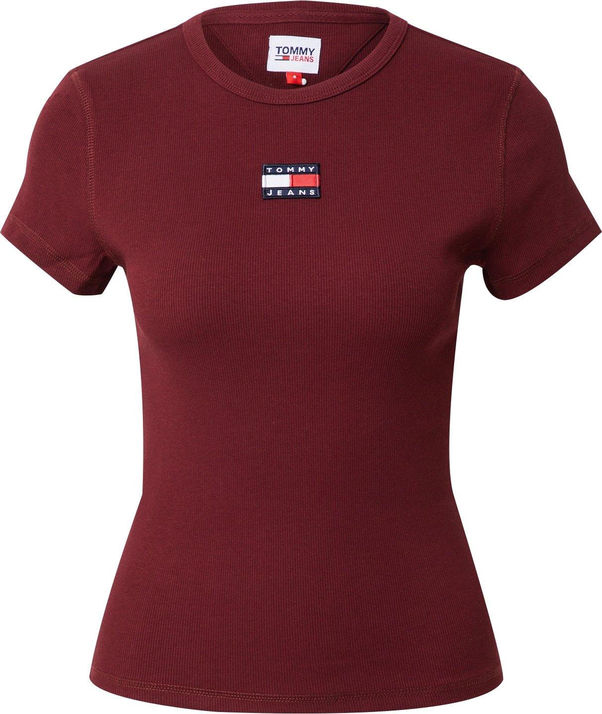 Tommy Jeans Tričko bordó / bílá / námořnická modř